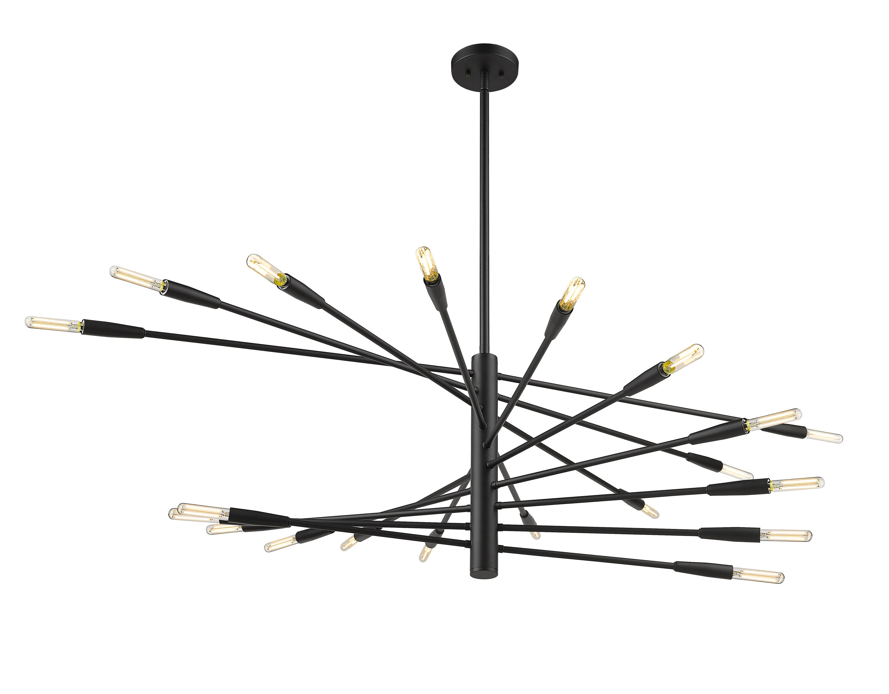 Ascension Matte Black 60" Steel 20-Light Chandelier
