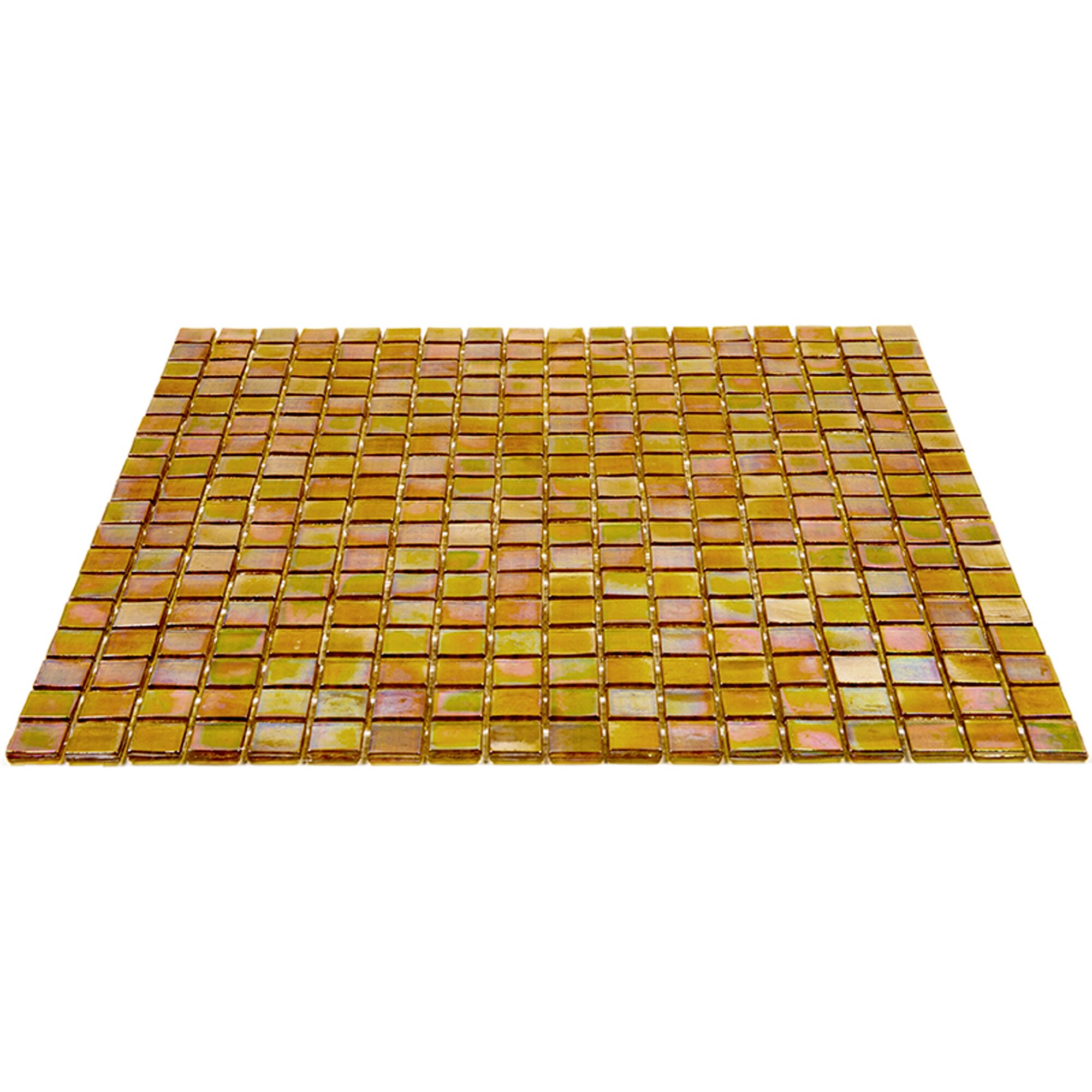 Skosh 11.6" x 11.6" Glossy Gold Beige Glass Mosaic Tile