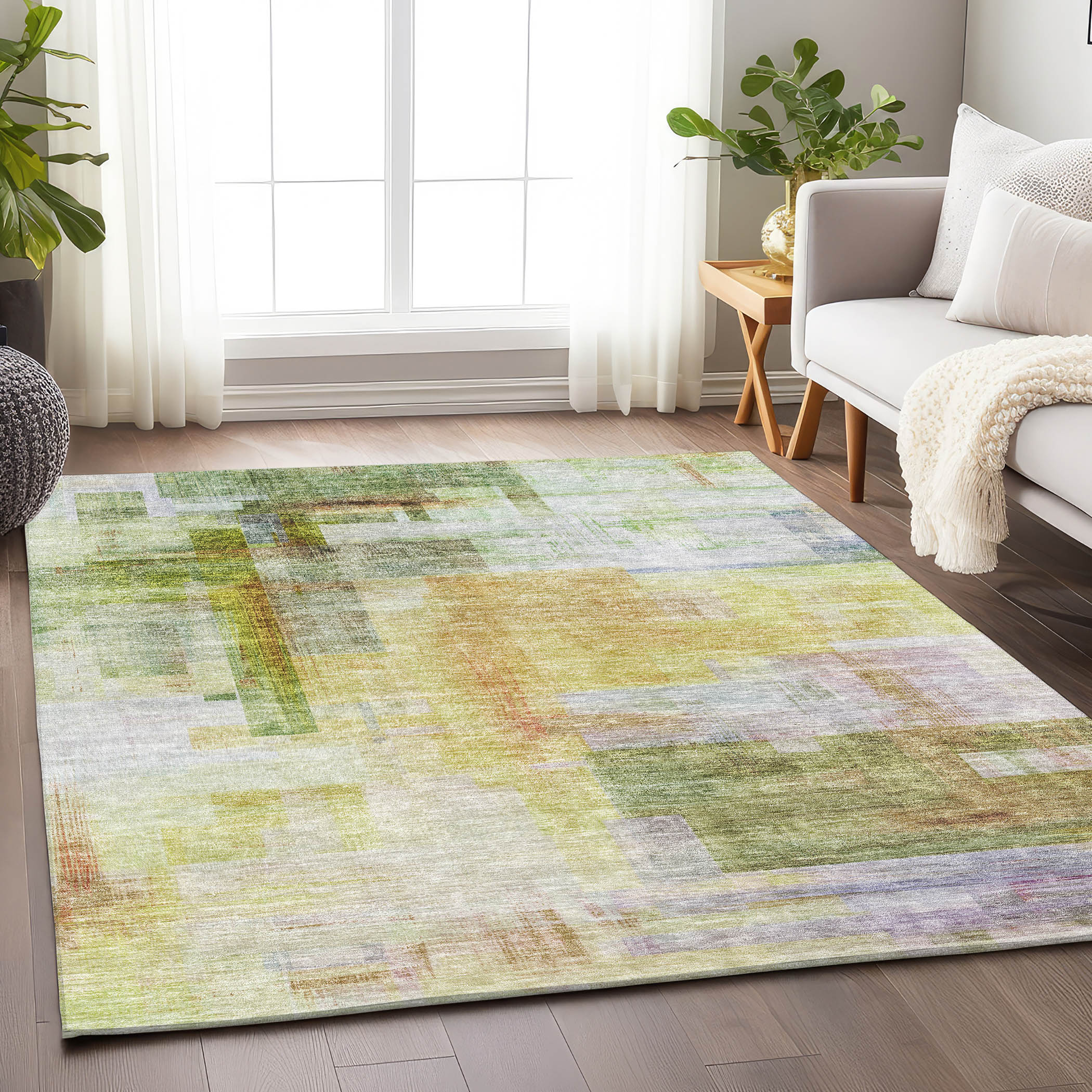 Addison Rugs ACN1067GE30X46 Chantille ACN1067GE 2 x 3 (ft) Polyester Green Rectangular Indoor/Outdoor Geometric Machine washable Area rug