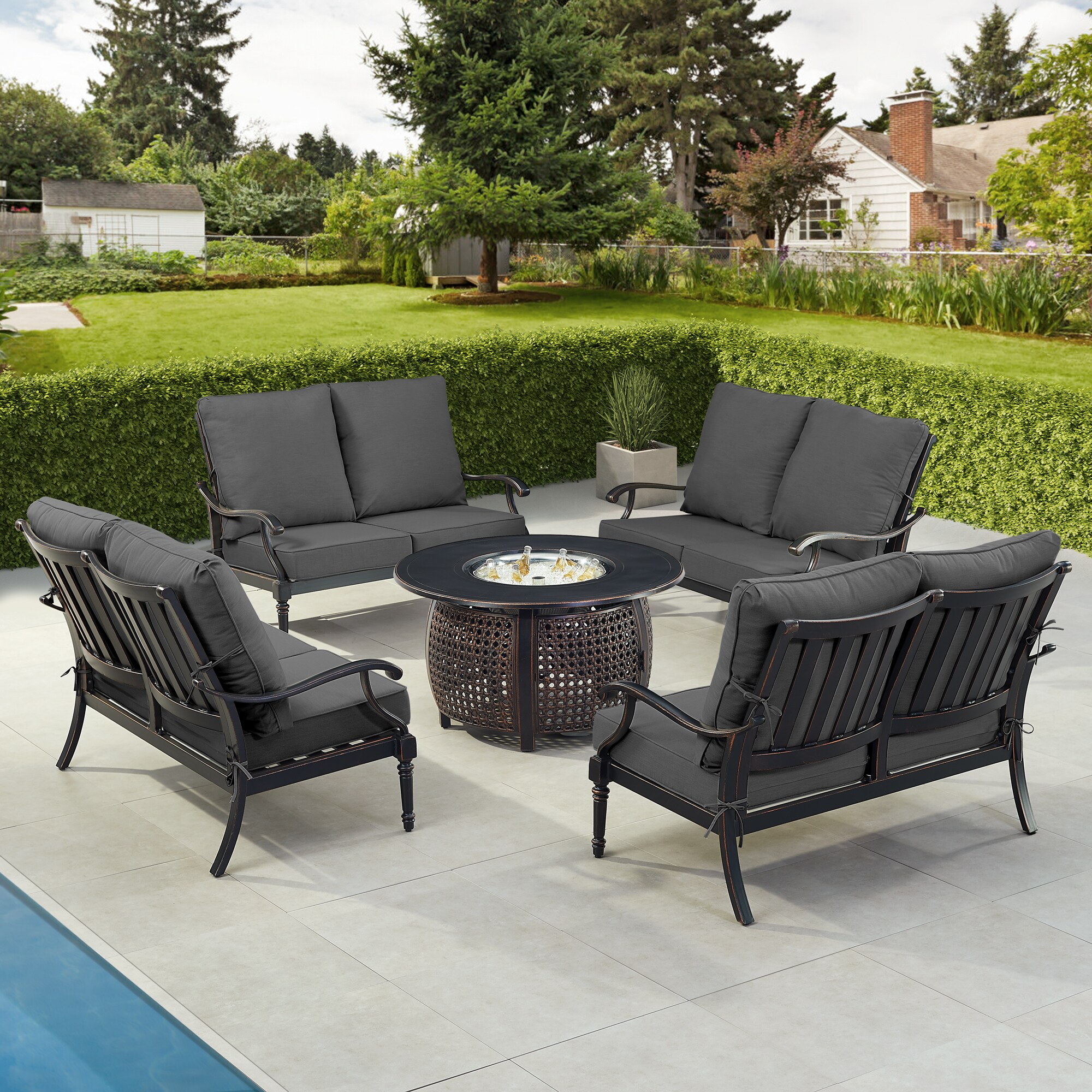 Oakland Living SHAO4LSCLIFFBKCUIBA Patio-Conversation-Sets - View #3