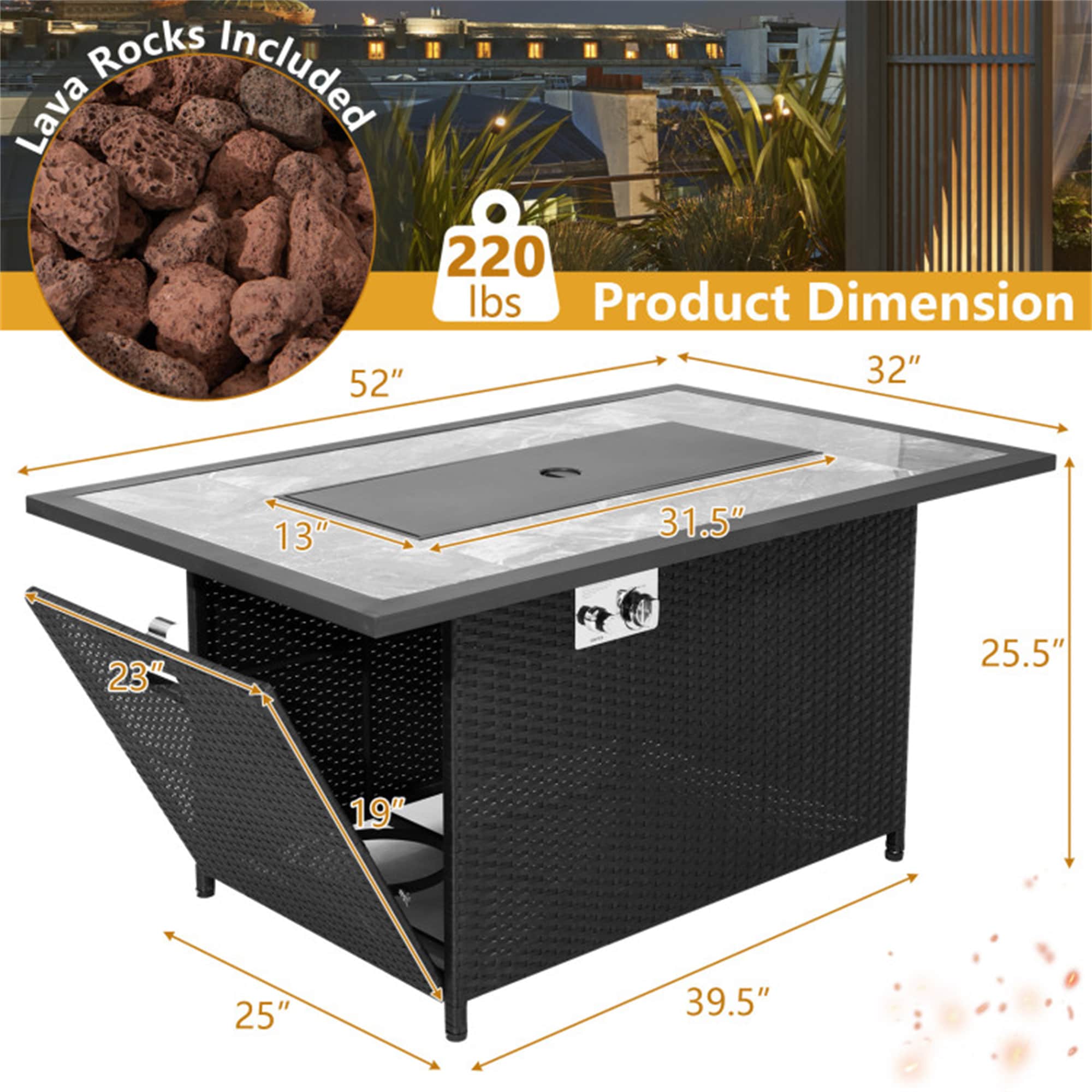 BABOOM BOM-4270ORUST Outdoor-Gas-Firepits - View #3