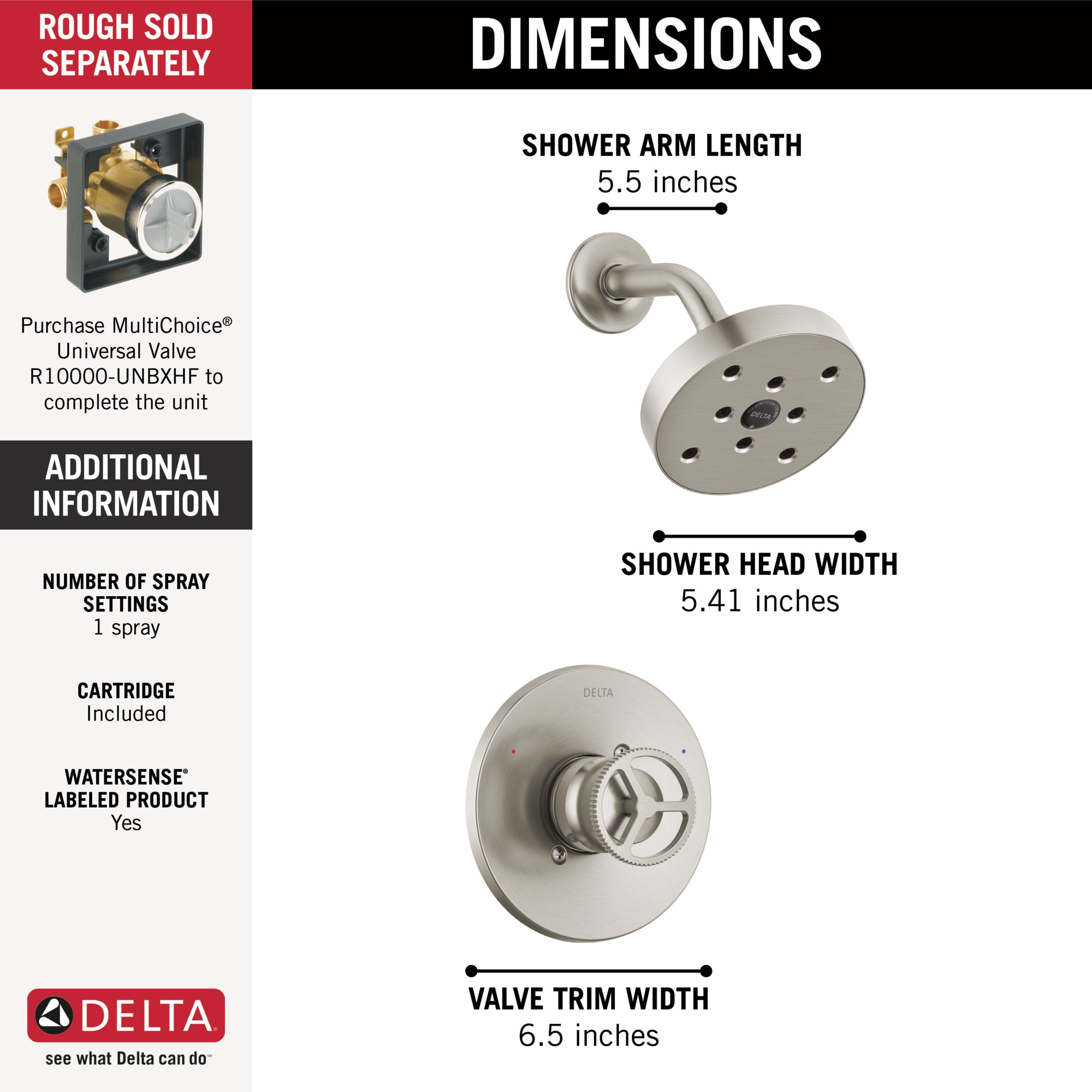 Delta T14258-SS Tub-Shower-Faucets - View #3