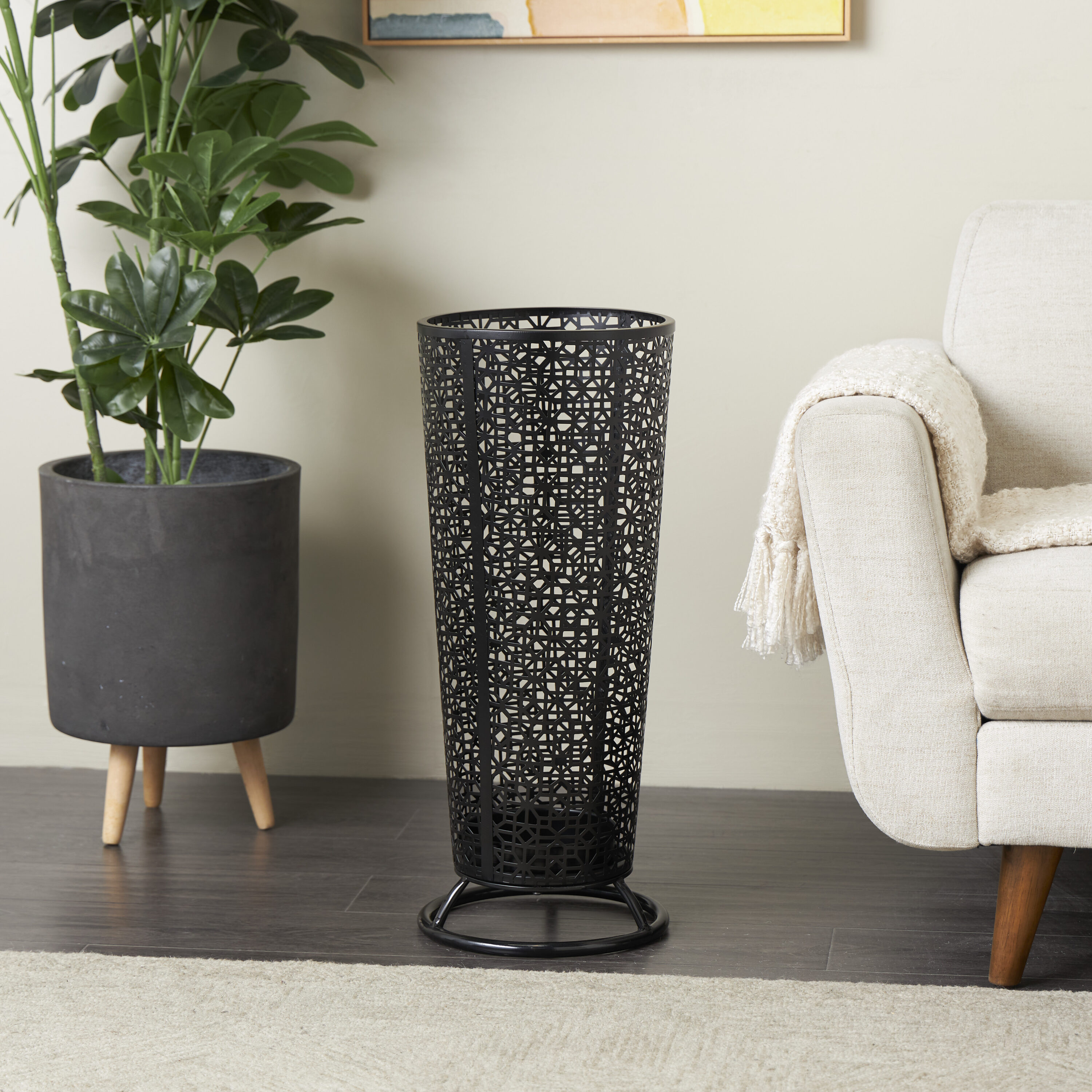 Grayson Lane 821239 3 -Umbrella Black Cone Shape Metal Umbrella Stand