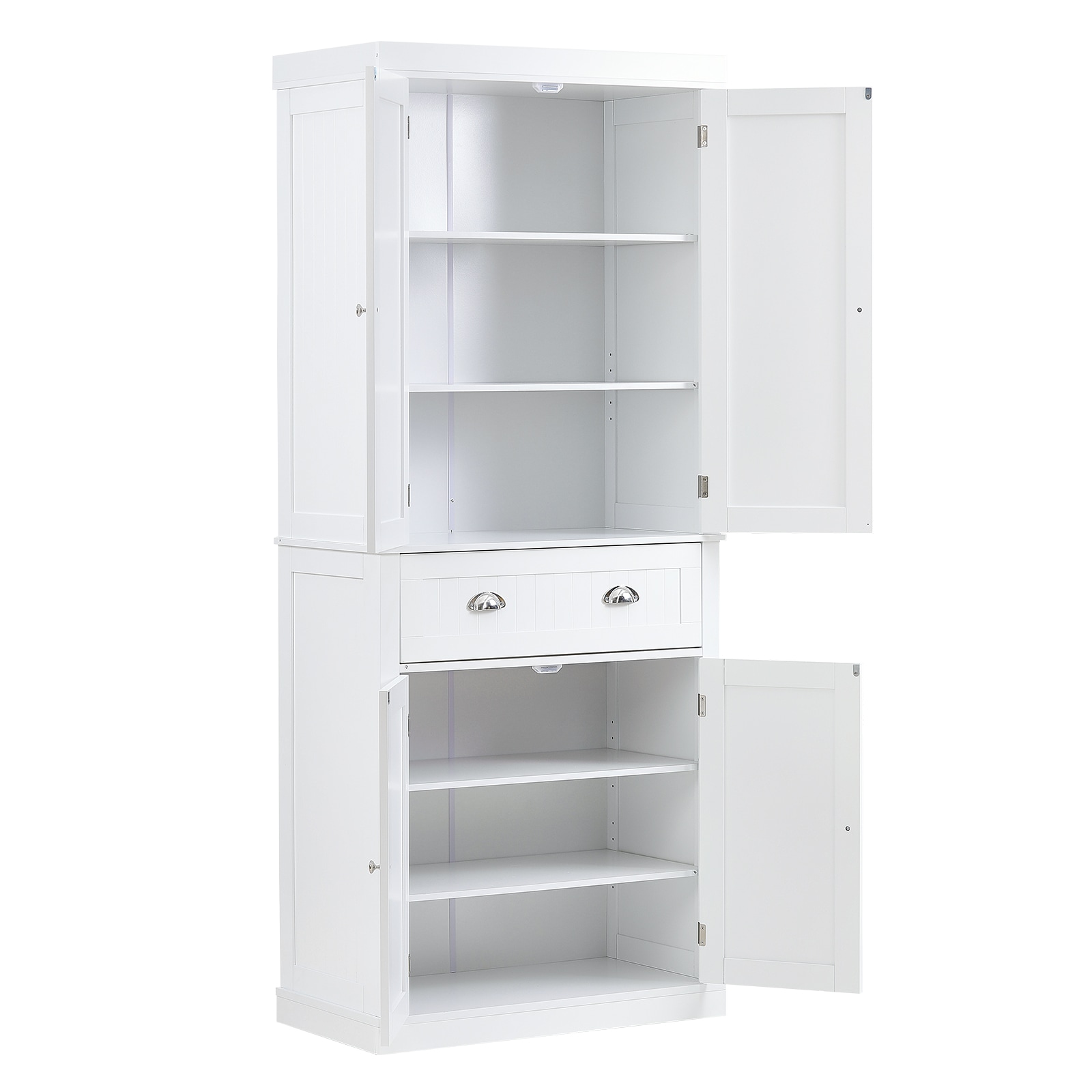 Tinyhomie - 72in Kitchen Pantry Storage Cabinet Freestanding Utility Cabinets with Doors Drawer a...