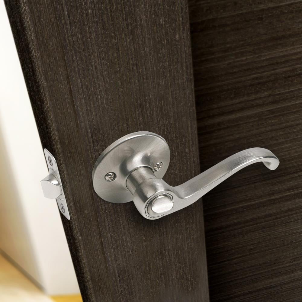 Design House Scroll Satin Nickel Universal Interior Bed/Bath Privacy Door  Handle in the Door Handles department at
