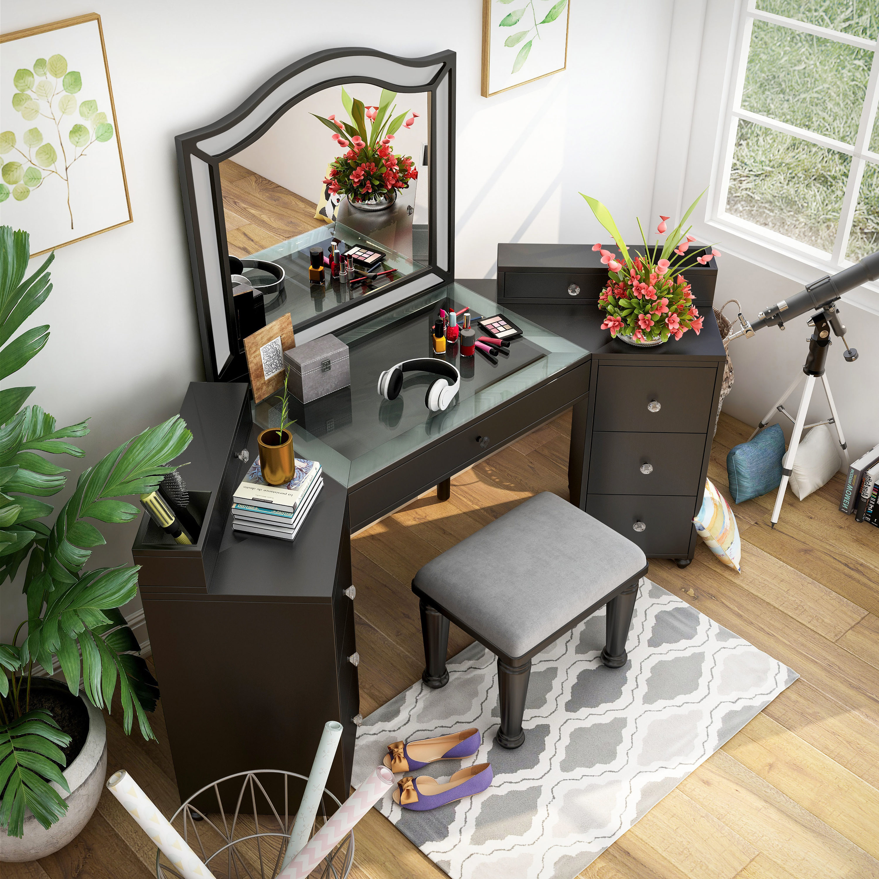 Furniture of America IDF-DK5686DG Bedroom-Vanities - View #3