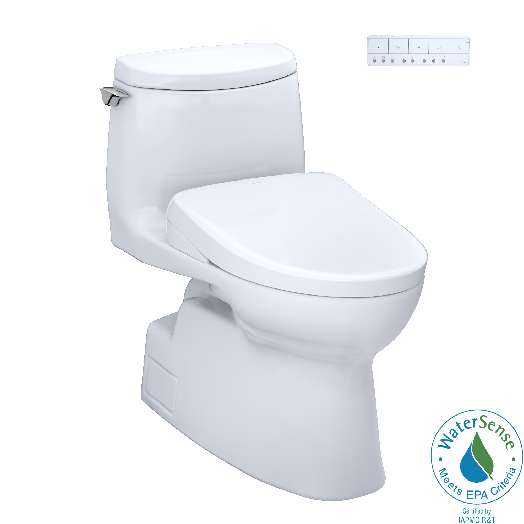 TOTO TOTO WASHLET+ Carlyle II 1G One-Piece Elongated 1.0 GPF Toilet and WASHLET+ S7 Contemporary Bidet Seat, Cotton White - MW6144726CUFG-01 -  MW6144726CUFG#01