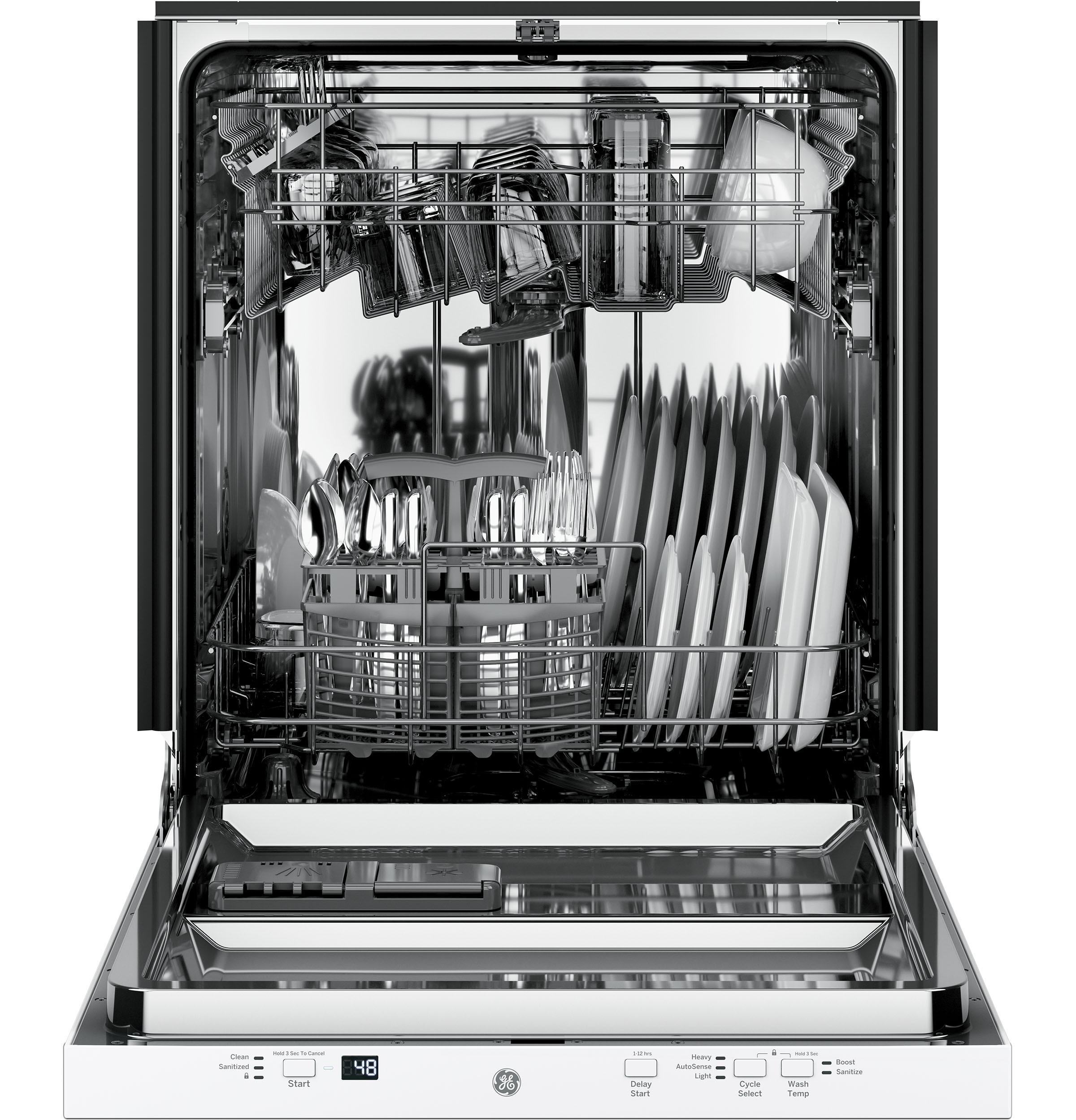 GE Top Control 24-in Built-In Dishwasher (White) ENERGY STAR, 51 