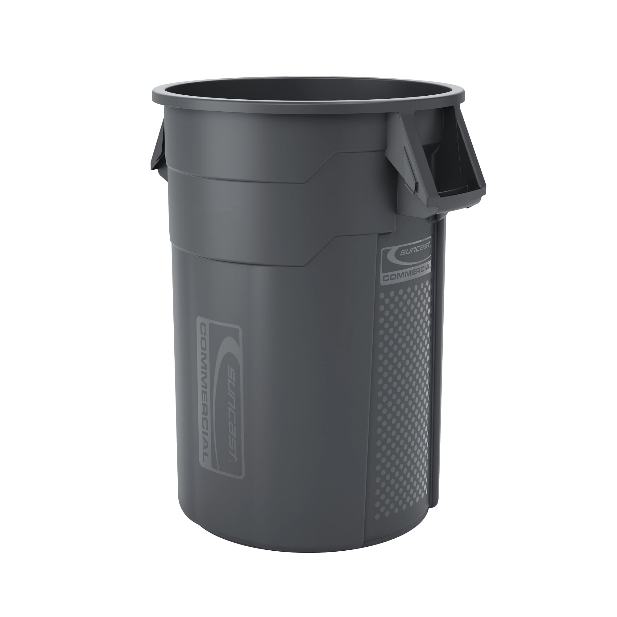 Suncast TCU44BNDL14PK Suncast Commercial 44 Gallon Gray Resin Indoor/Outdoor Kitchen Detached Lid Trash Can