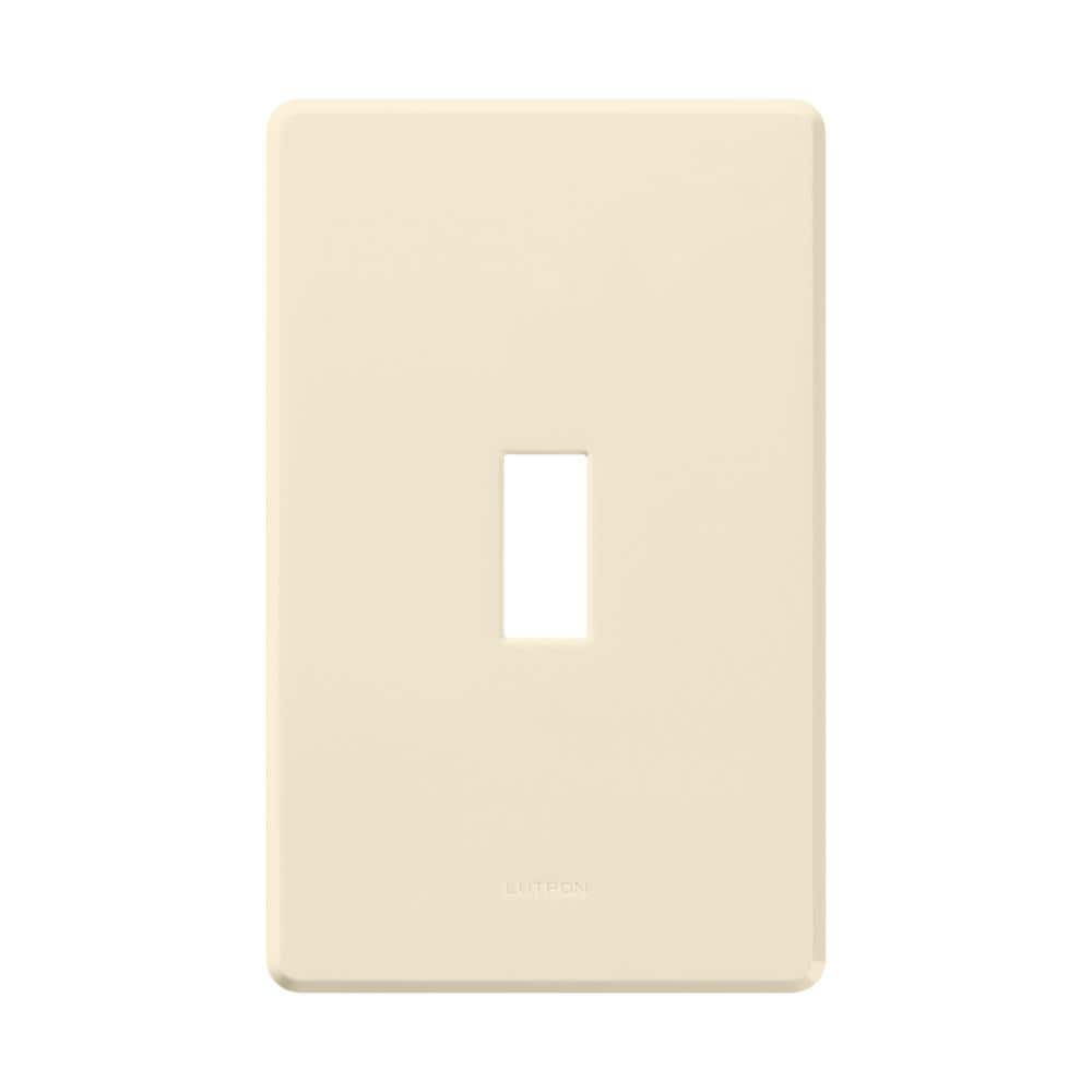 Lutron FG-1-AL Fassada 1 -Gang Standard Size Gloss Almond Plastic Indoor Screwless Toggle Wall Plate