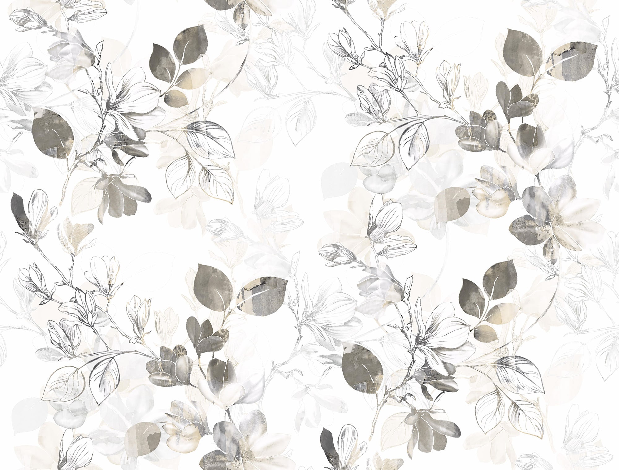 York Wallcoverings CL2543 Impressionist 60.8-Sq. Feet Neutral Paper Ivy/Vines Unpasted Wallpaper
