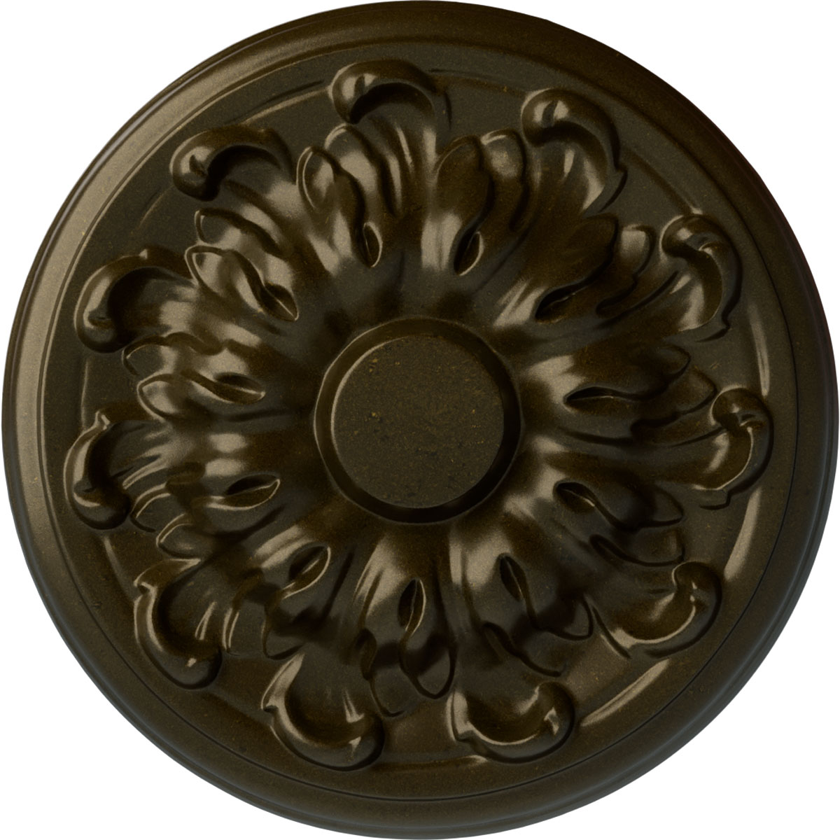 Ekena Millwork CM08MUGGS Millin 7.875-in W x 7.875-in L Painted Green Gold Polyurethane Whole Ceiling Medallion