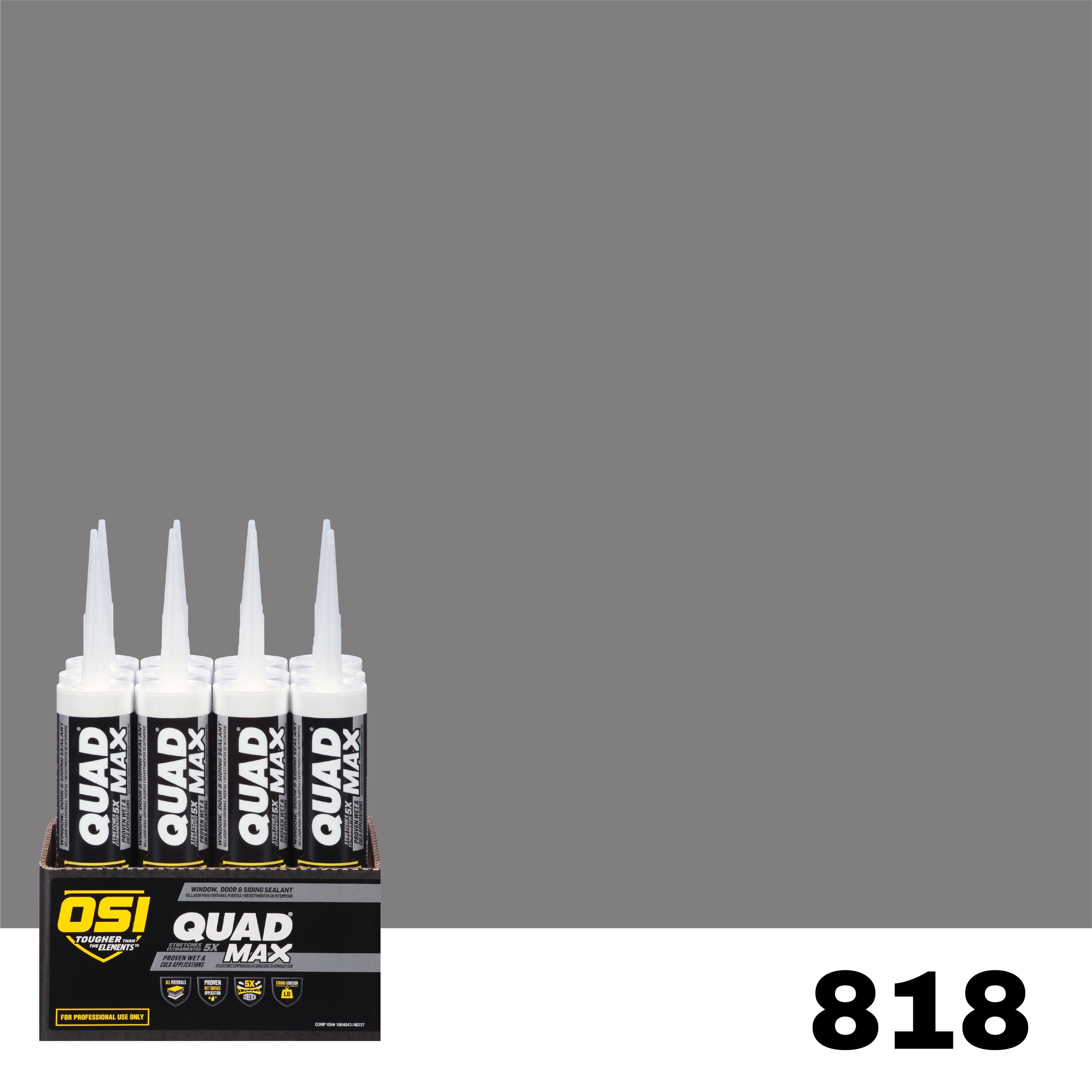 OSI 1869741 Quad Max 12 -Pack 9.5-oz Window door Blue 818 Paintable Advanced Sealant Caulk