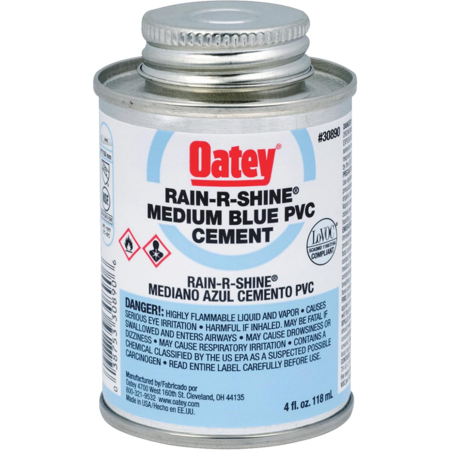 Oatey 760315 Rain-R-Shine 4-fl oz Blue PVC Cement