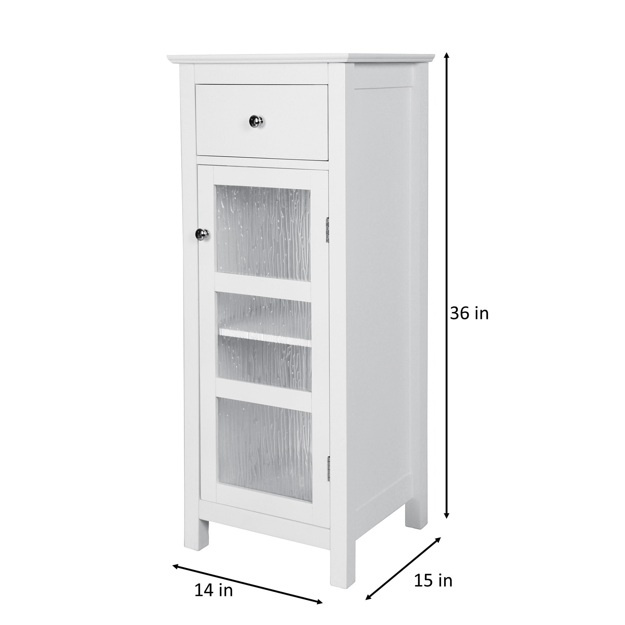 Somerset Home Linen Cabinet Narrow Freestanding Storage (White)