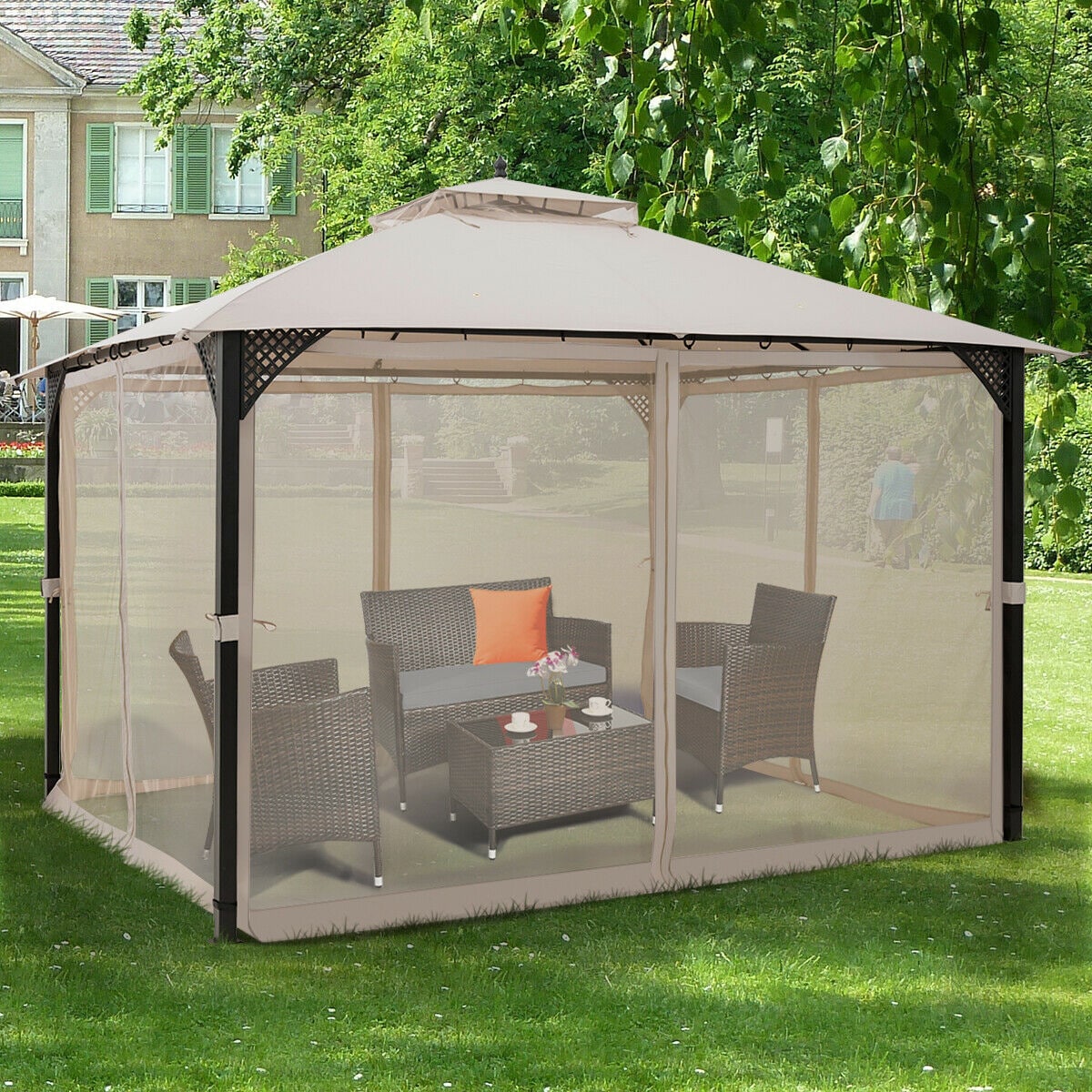 Forclover HYFE-70382BE Wood-Resin-Gazebos - View #2