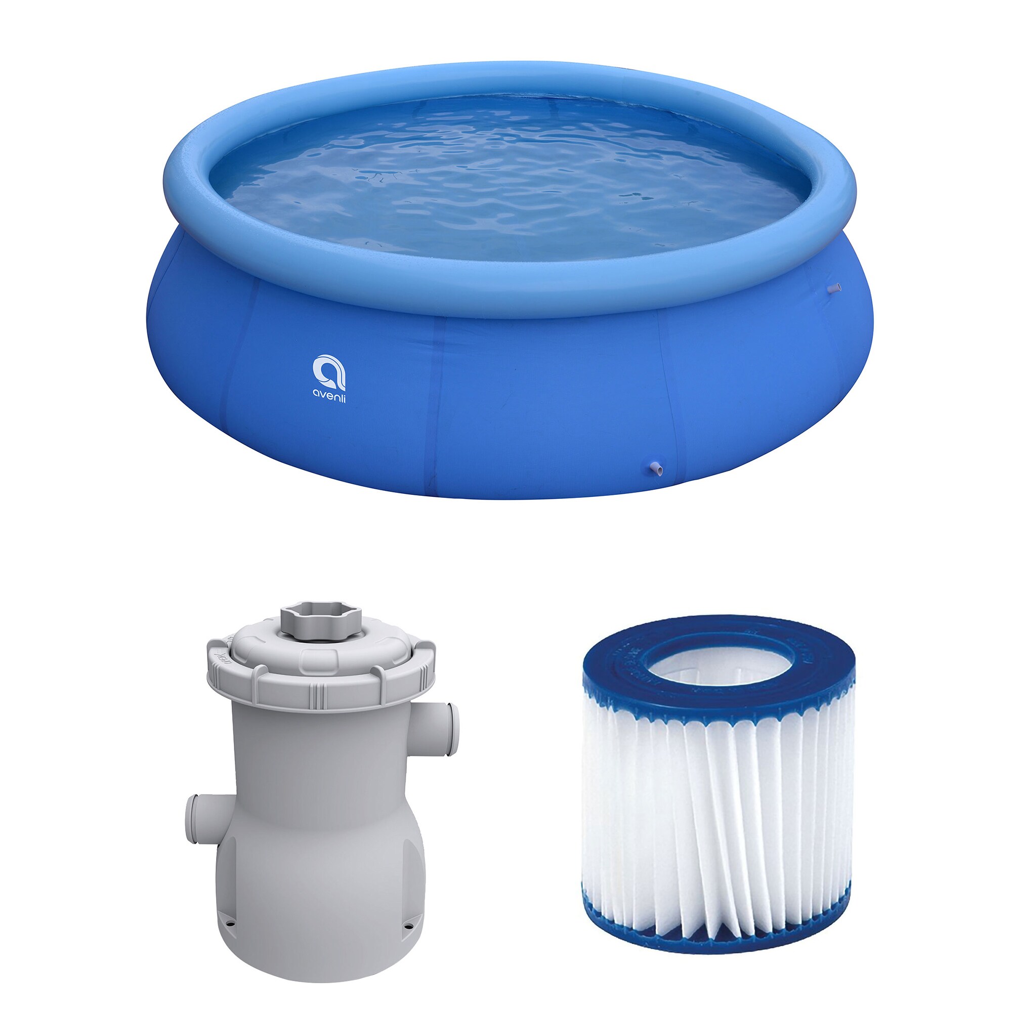 JLeisure 233551 10-ft x 10-ft x 30-in Metal frame Round Above-Ground Pool with Filter Pump