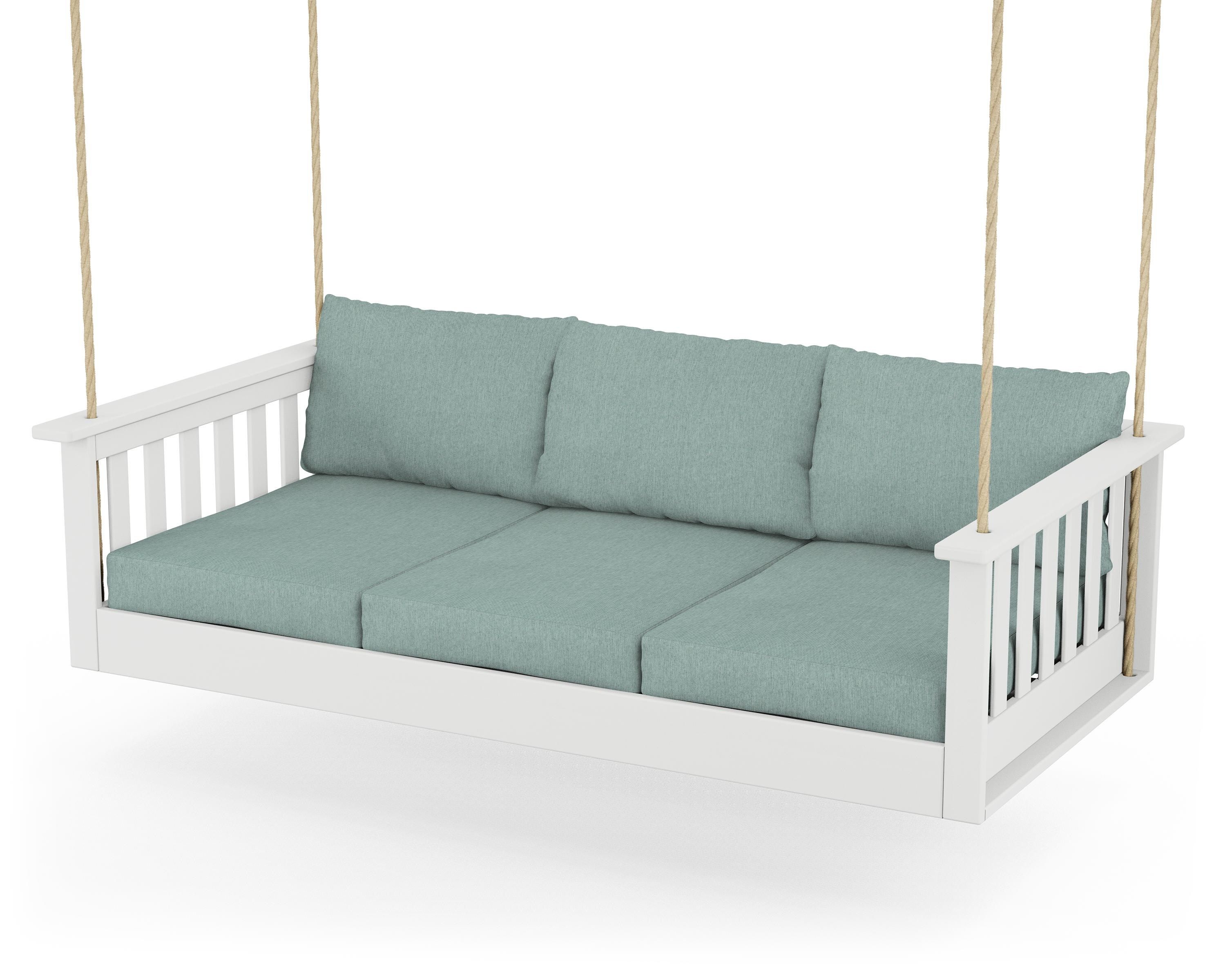 POLYWOOD GNSB3775WH-161130 Vineyard 2 -person White / Glacier Spa HDPE Outdoor Swing
