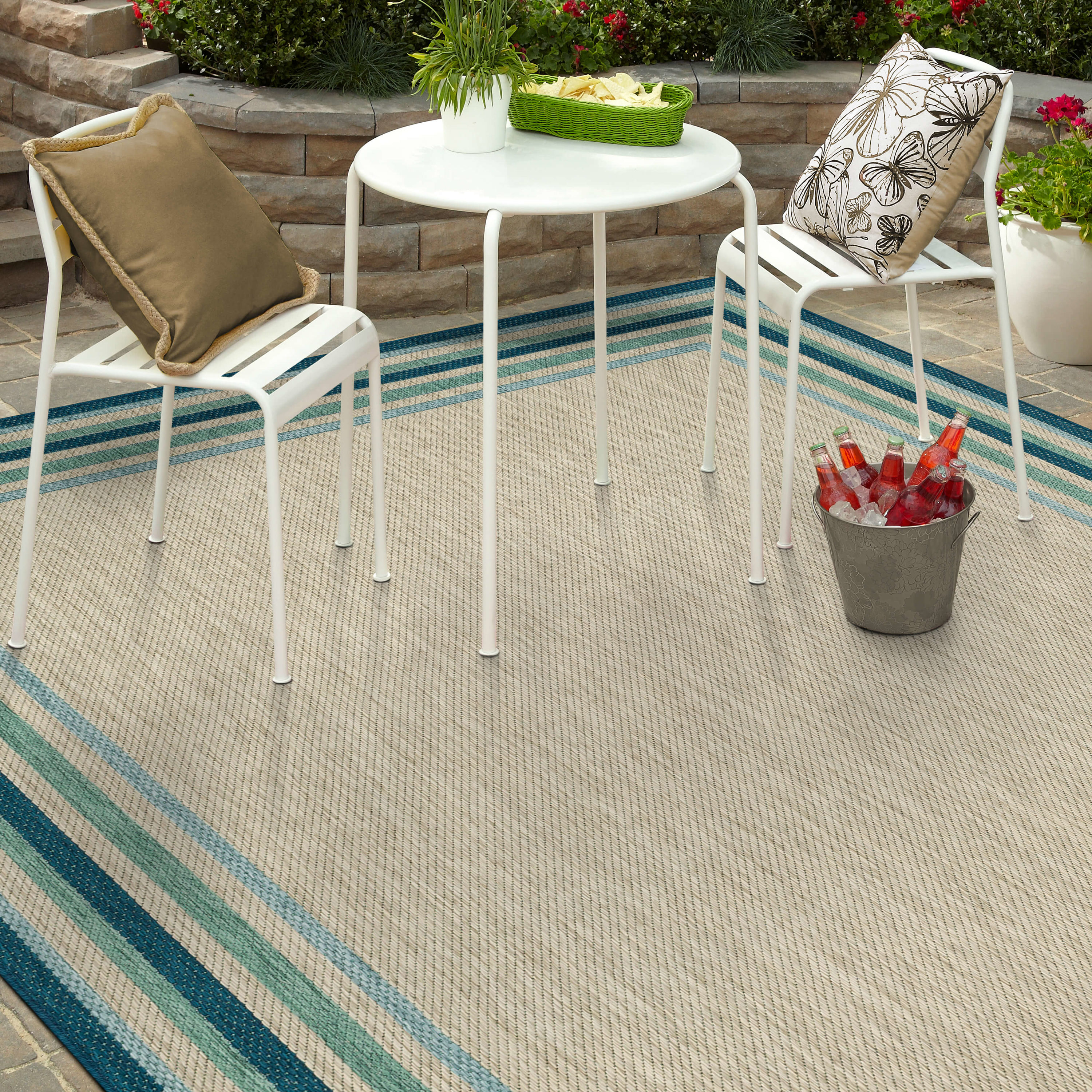 5' x 7'' Braided Outdoor Rug with Fringe Neutral/Ivory - Threshold™  designed with Studio McGee