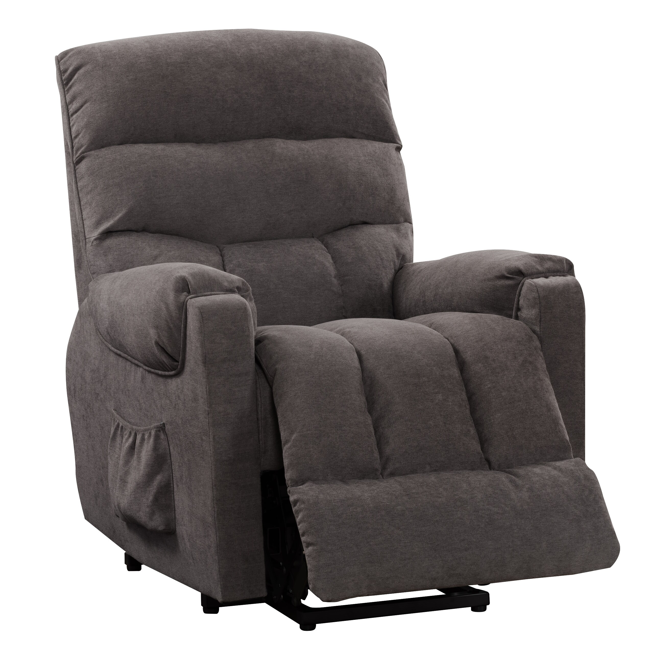 CorLiving Recliner Chair with Extending Foot Rest, Light Grey