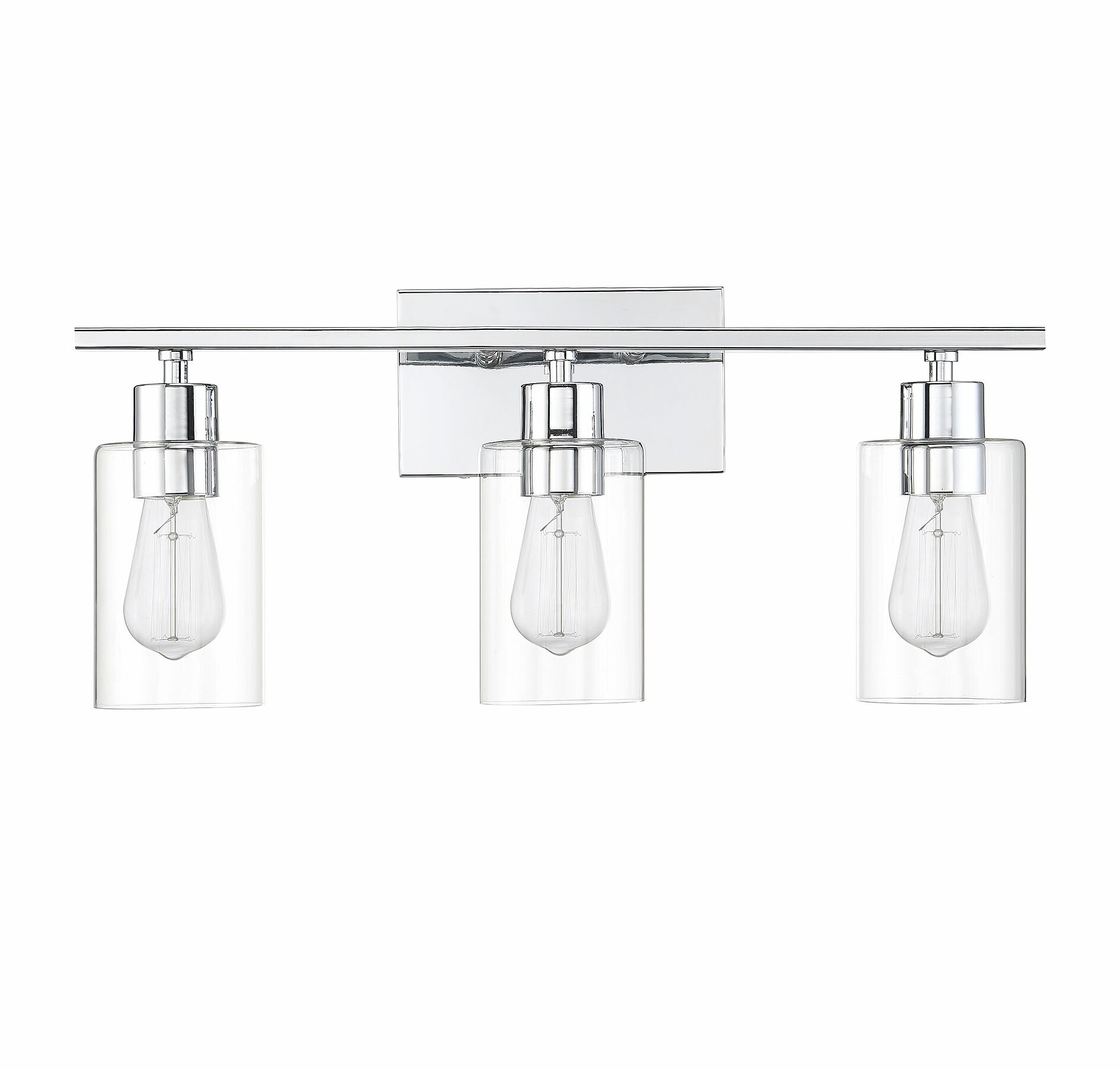 Lambert 3-Light Polished Chrome Bathroom Vanity Fixture