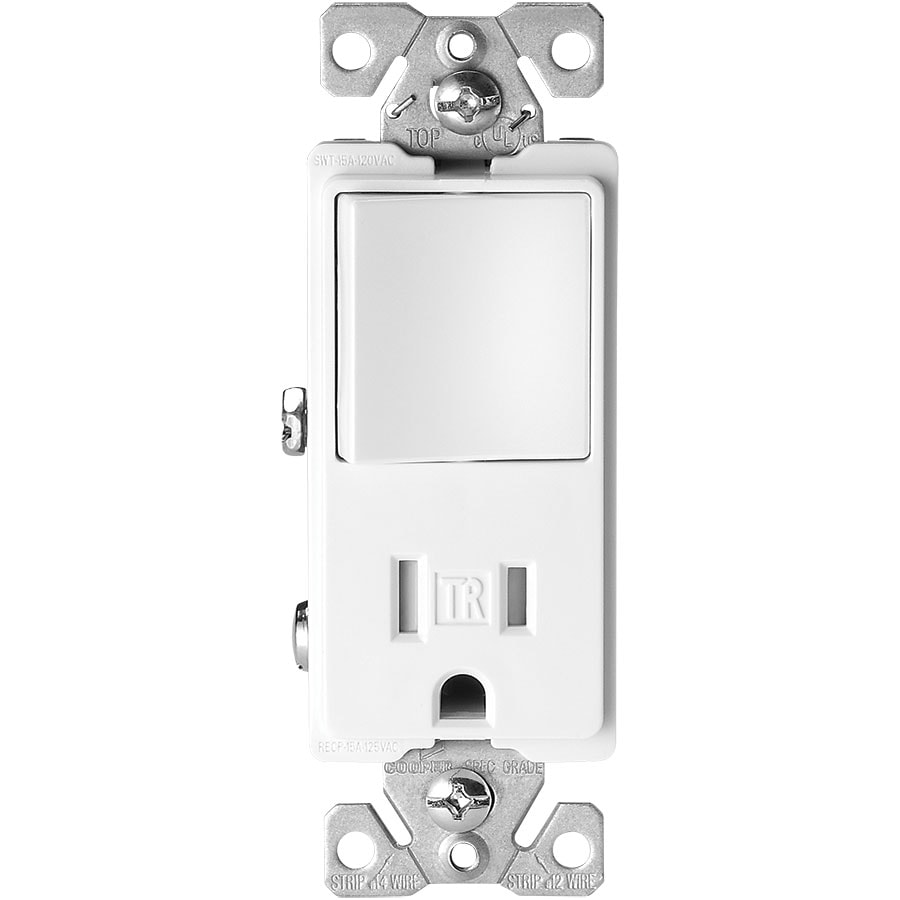 TR7730W 15-Amp 3-Wire TR Receptacle 120-Volt Combination WHITE 