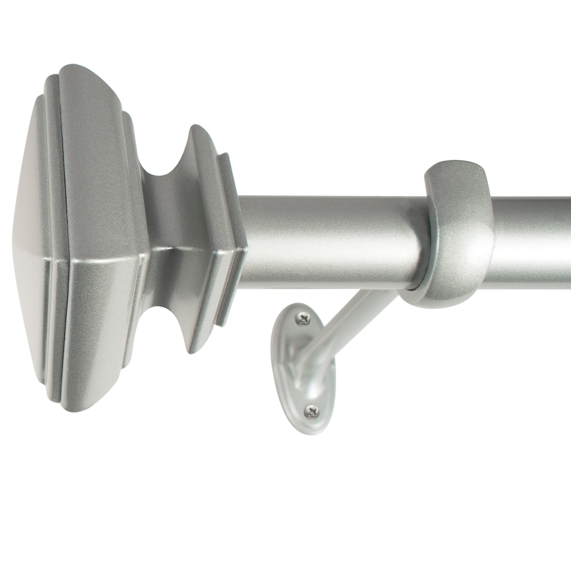 Decopolitan 27933-36NI 36-in to 72-in Nickel Steel Single curtain rod with Finials