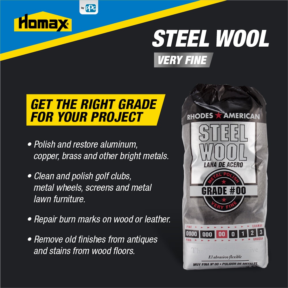 Homax 3.25-in x 4-in Very Fine Steel Wool in the Steel Wool department at