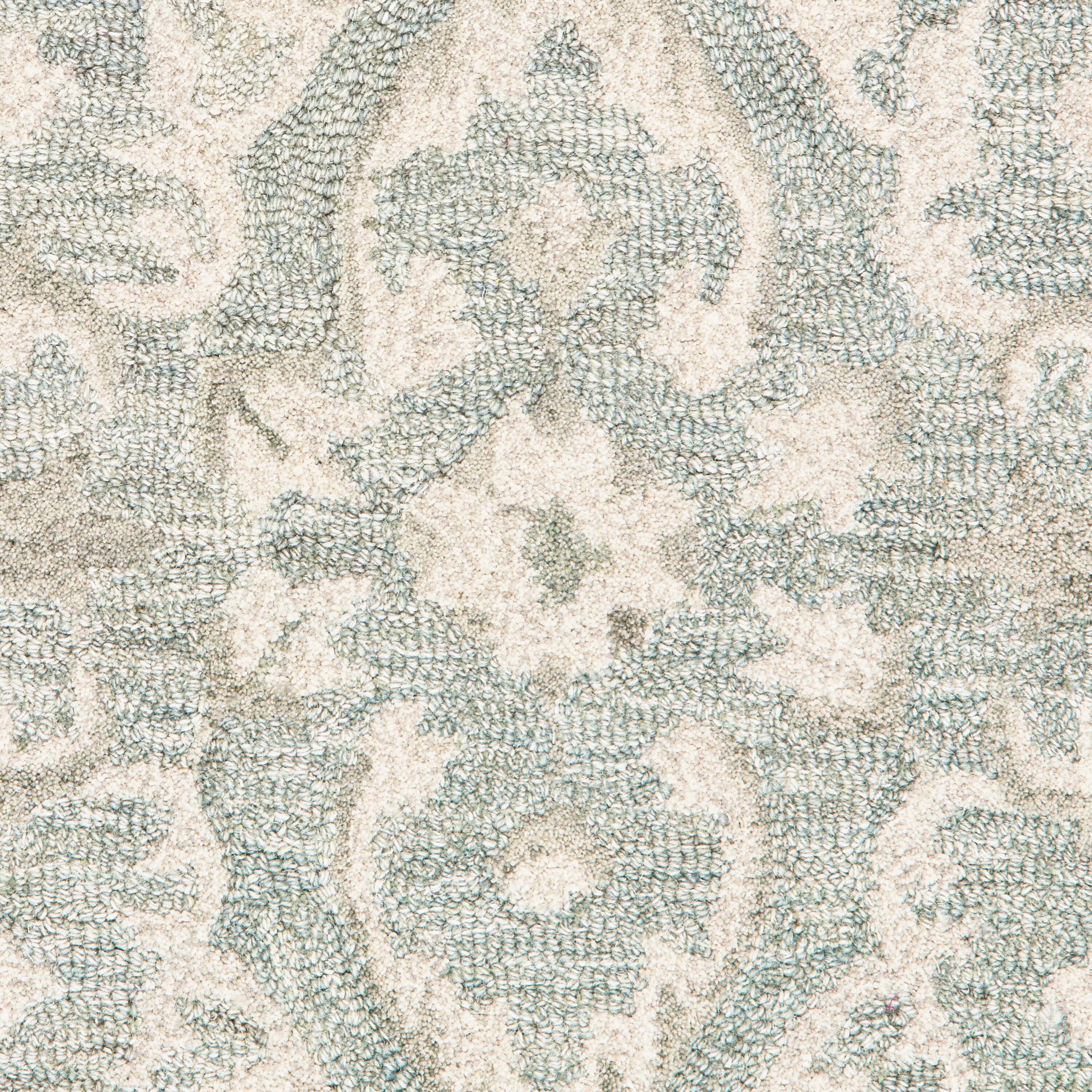 Handmade Gray Medallion Tufted Wool Area Rug 5' x 7'