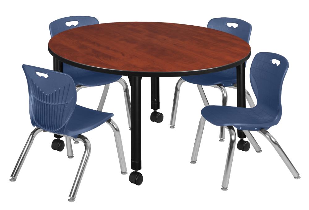 Regency TB48RNDCHAPCBK45NV Classroom Tables Red 4-Person Training Table (48-in W x 34-in H)