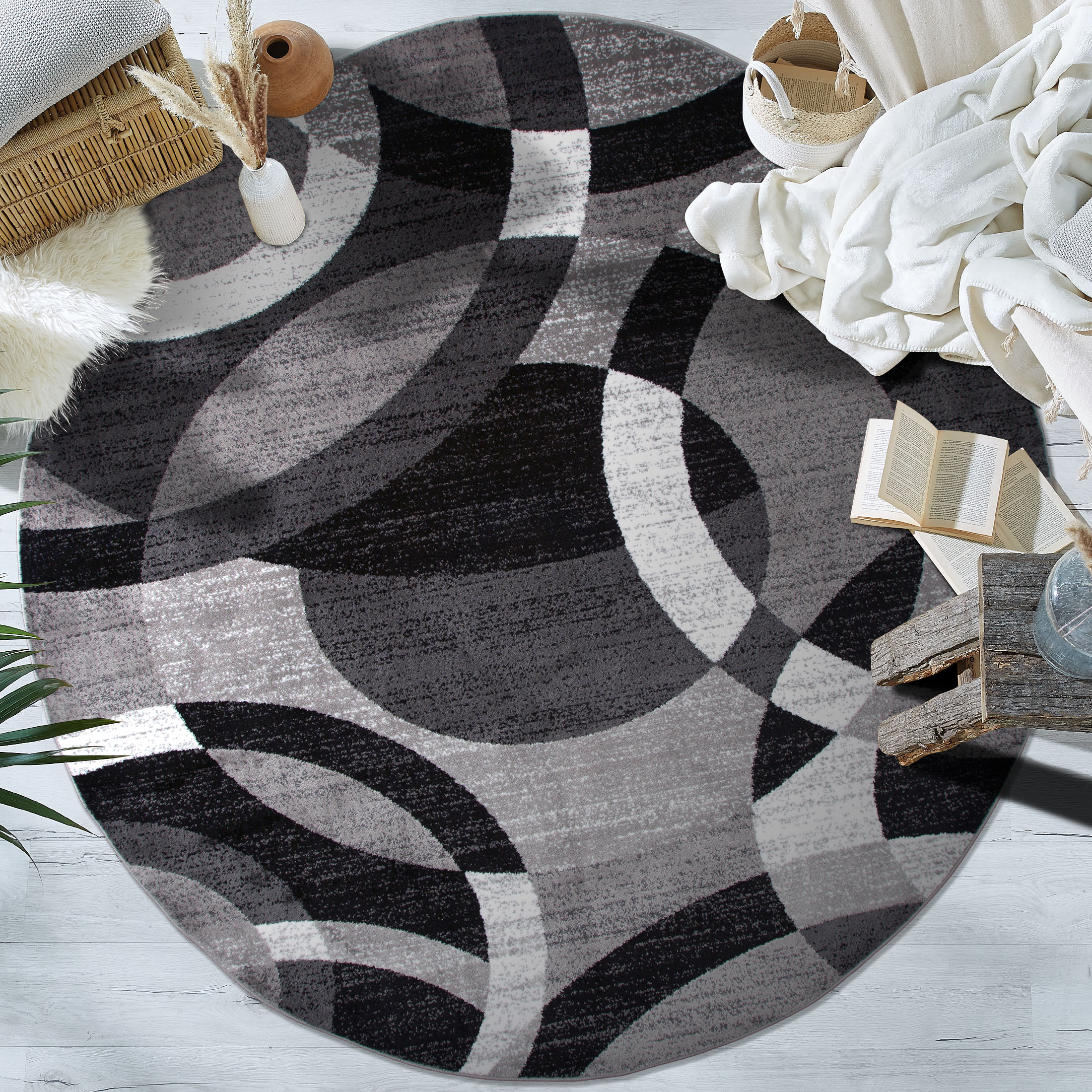 World Rug Gallery 105 GREY 6RND rugs - View #7