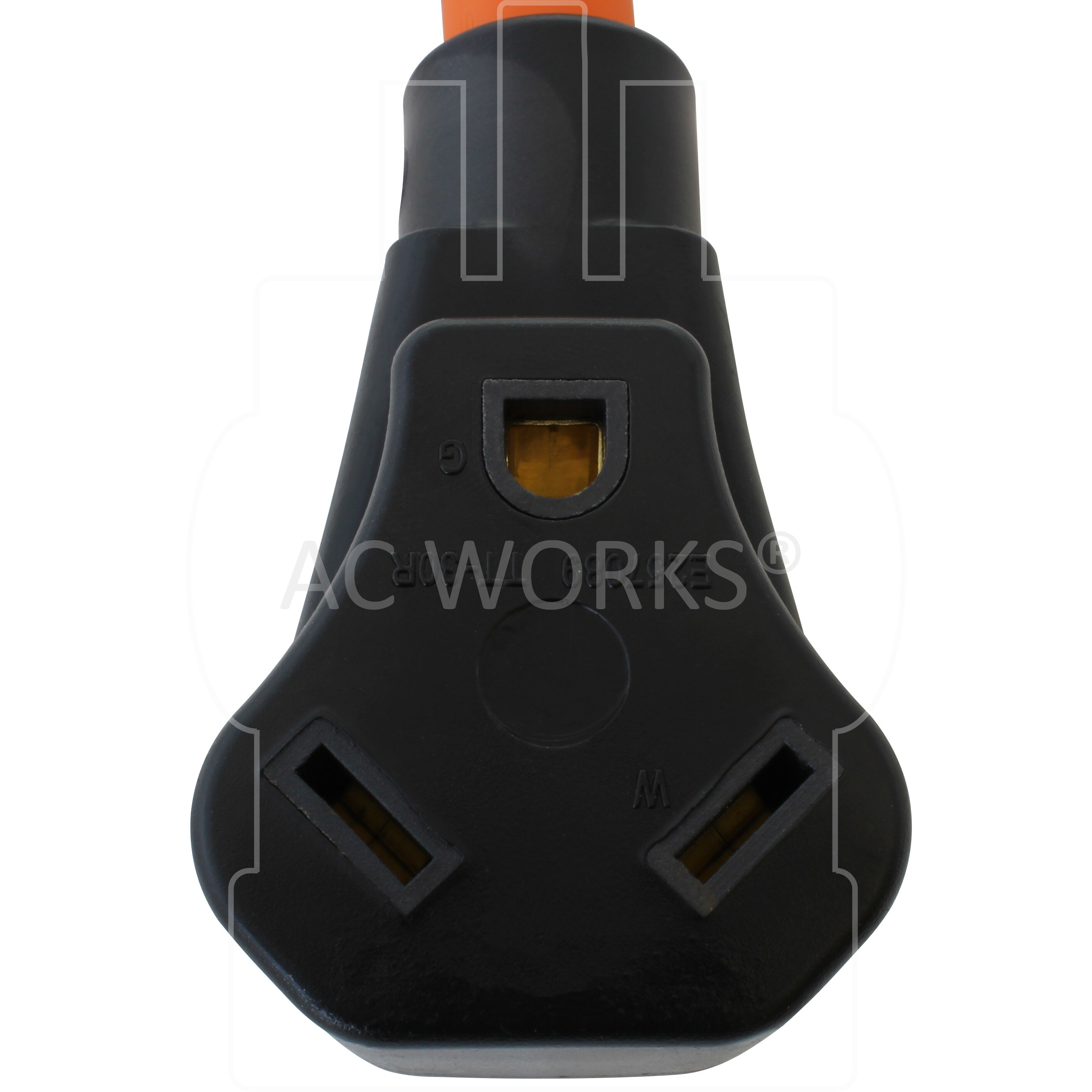 AC WORKS 1.5FT L5-30P 30A 3-Prong Locking Plug to (4) Home Outlets