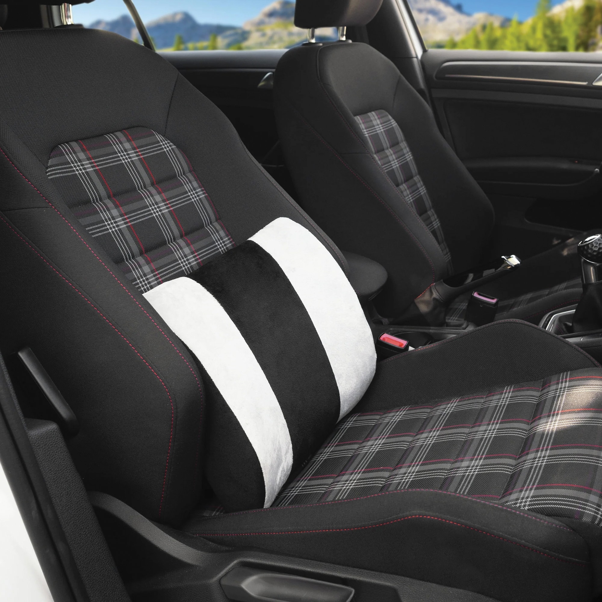 HealthMate Black Polyester Car Seat Cushion - 12-Volt Heated