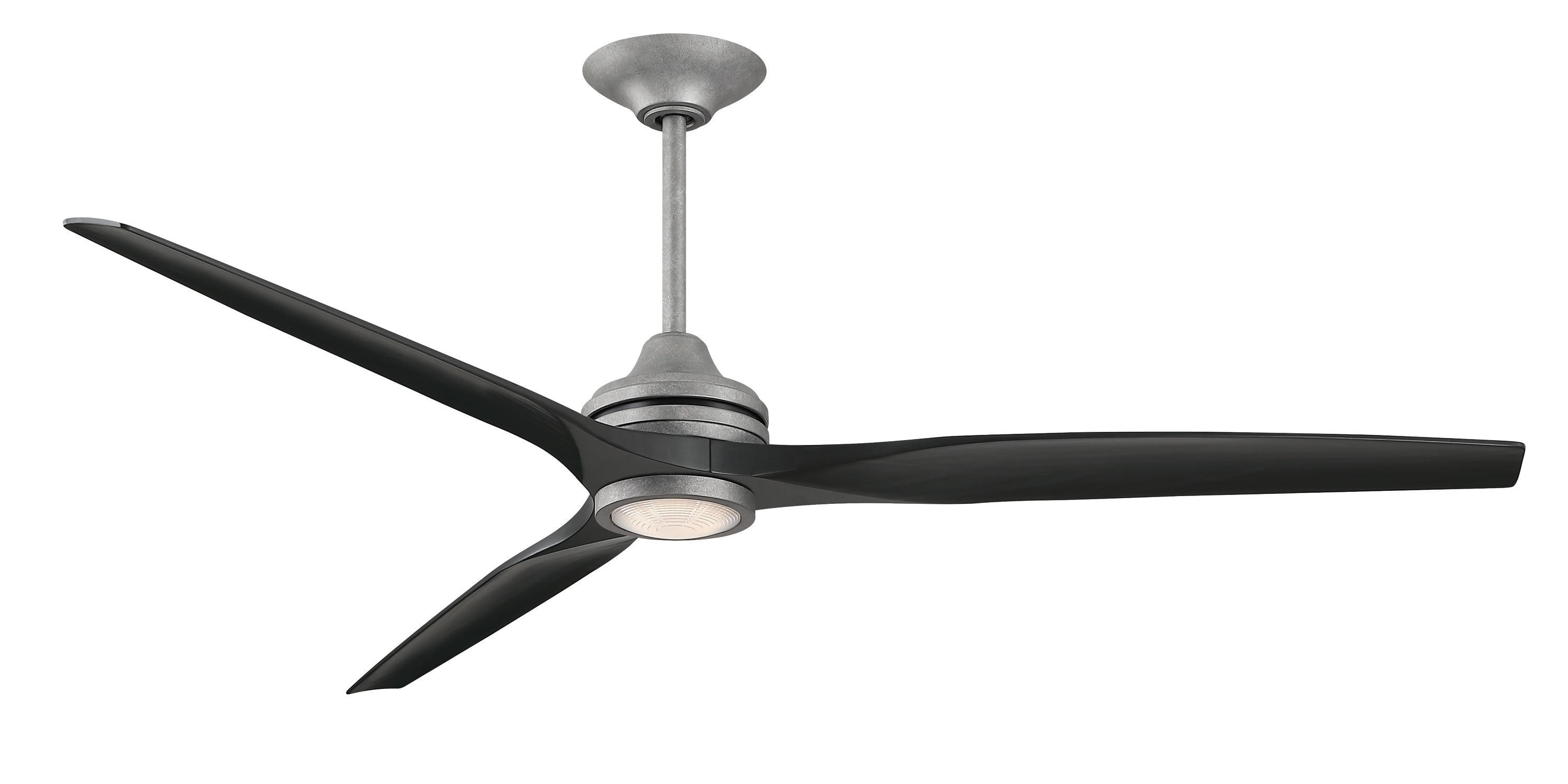 Fanimation FPD6721BGZ-72BL-LK Spitfire 72-in Color-Changing Integrated LED Outdoor Smart Galvanized with Black Blades Propeller Ceiling Fan With Light and Remote ( 3 -Blade )