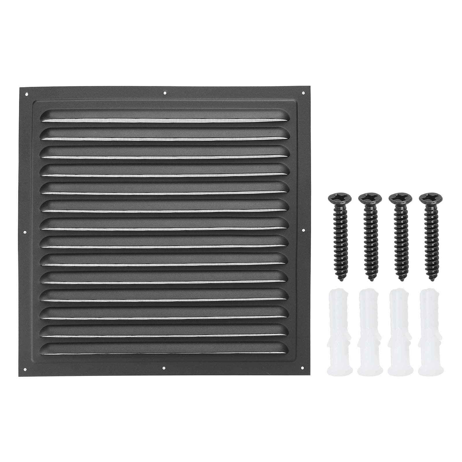 PATIKIL 12x12 Inch Aluminum Gable Vent Exterior Wall Outlet Vent Square Soffit Vent HVAC Louver Air Grille with Built-in Screen for House Attic Garage Ceiling Black #S25112600UX1876