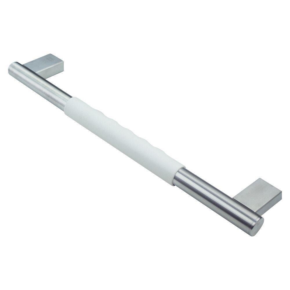 Transolid MSW18BS Maddox 17.71-in Brushed Stainless/White Handle Wall mount Grab Bar ( 500-lb Weight Capacity )