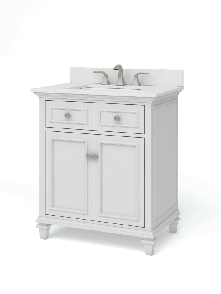 allen + roth Chelney 36-in Espresso Single Sink Bathroom Vanity with Carrera White Engineered Stone Top