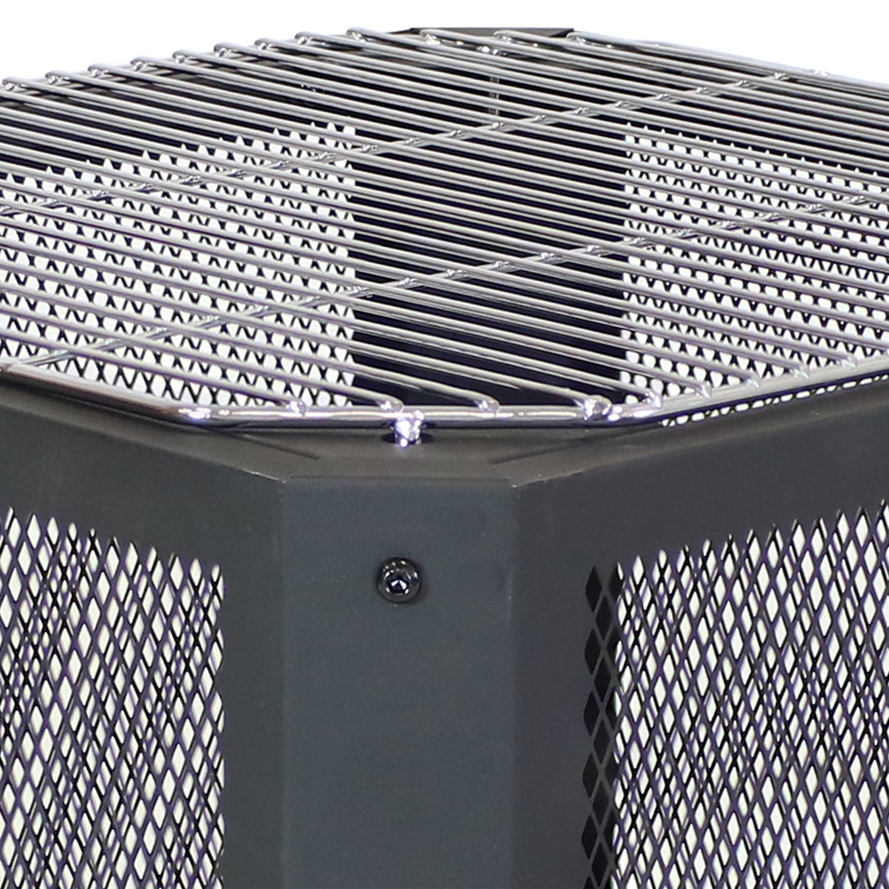 Grelha Black Steel Square Wood-Burning Fire Pit with Grill