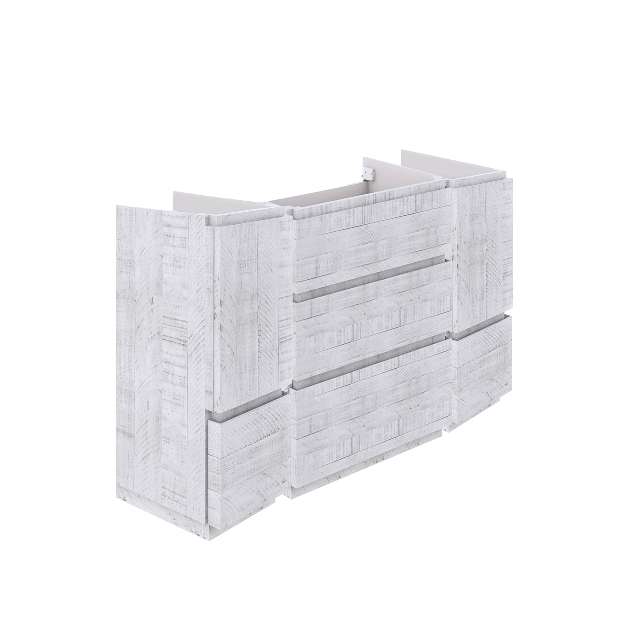 Fresca FCB31-123612RWH-FC Formosa 60-in Rustic White Bathroom Vanity Base Cabinet without Top