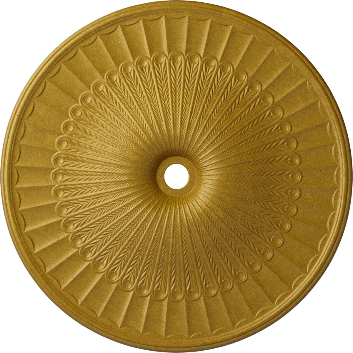 Ekena Millwork CM51GLPGS Galveston 51-in W x 51-in L Painted Pharaohs Gold Polyurethane Whole Ceiling Medallion