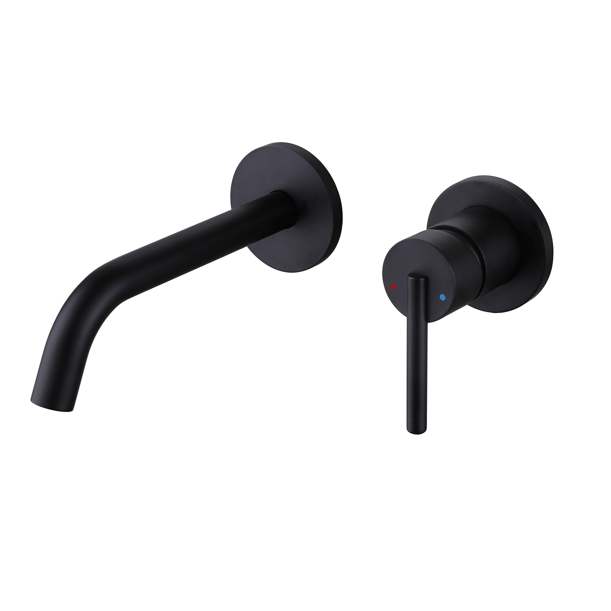 RBROHANT 2-Hole 1-Handle Wall Mount Bathroom Sink Faucet with Removable Nozzle in Matte Black