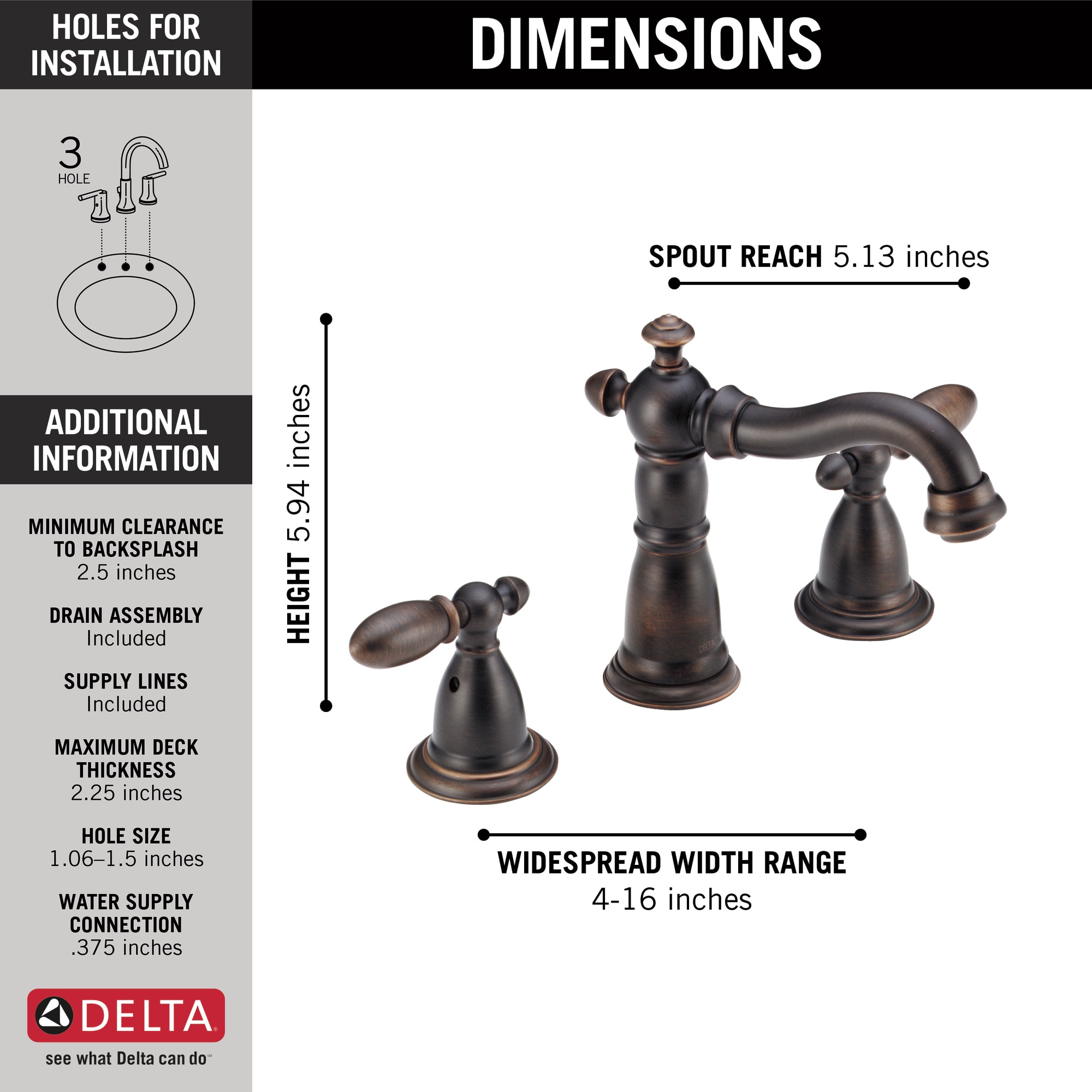 Delta 3555-RBMPU-DST Lavatory-Faucets - View #10