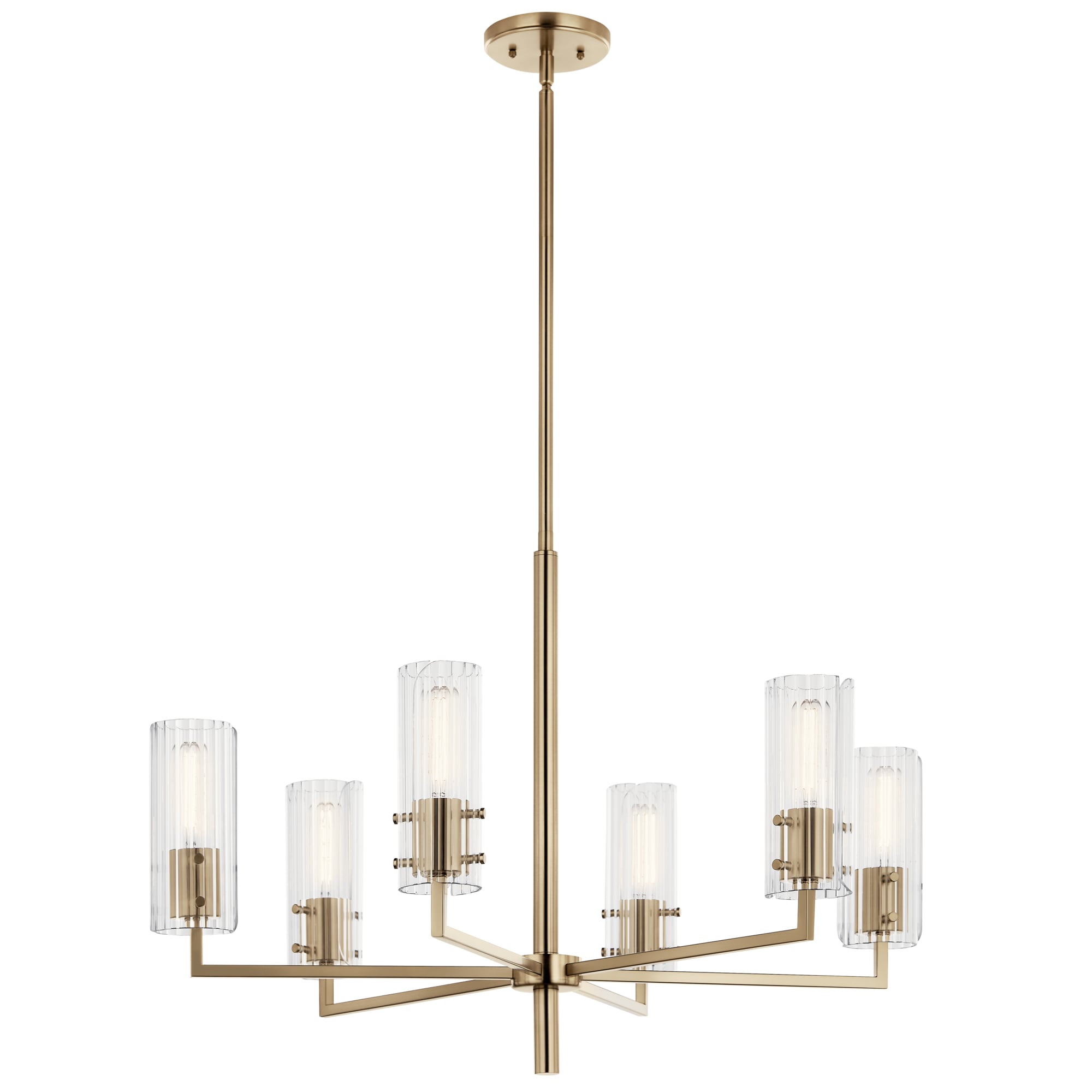 Kichler 52679CPZ Velestino 6 -Light Gold Modern/contemporary For Use in Bedrooms, Dining Rooms, Foyers, Kitchens, Living Rooms Chandelier
