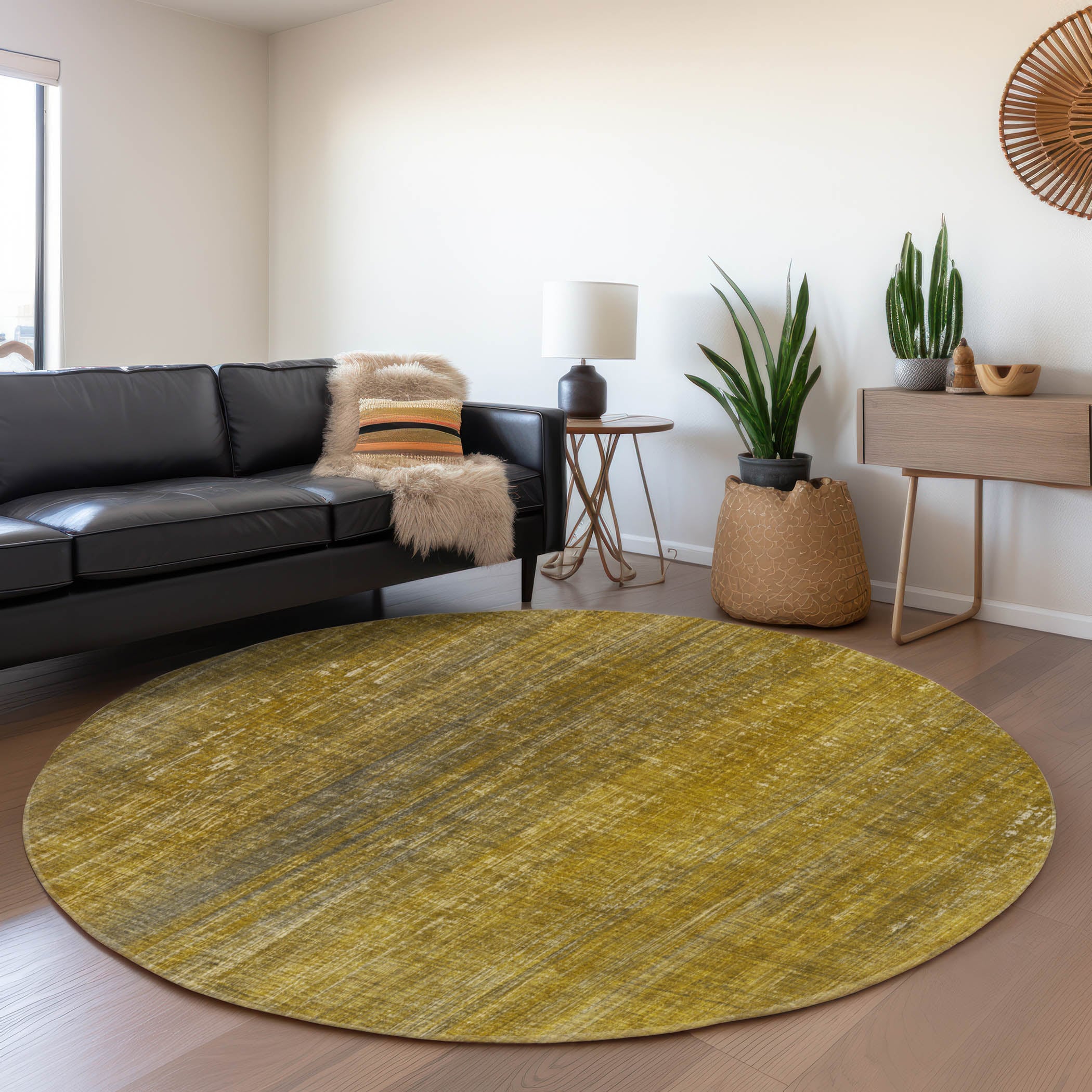 Addison Rugs AMF526PK8RO Mayfield AMF526PK 8 x 8 (ft) Loomed Polyester Paprika Round Indoor Abstract Machine washable Area rug