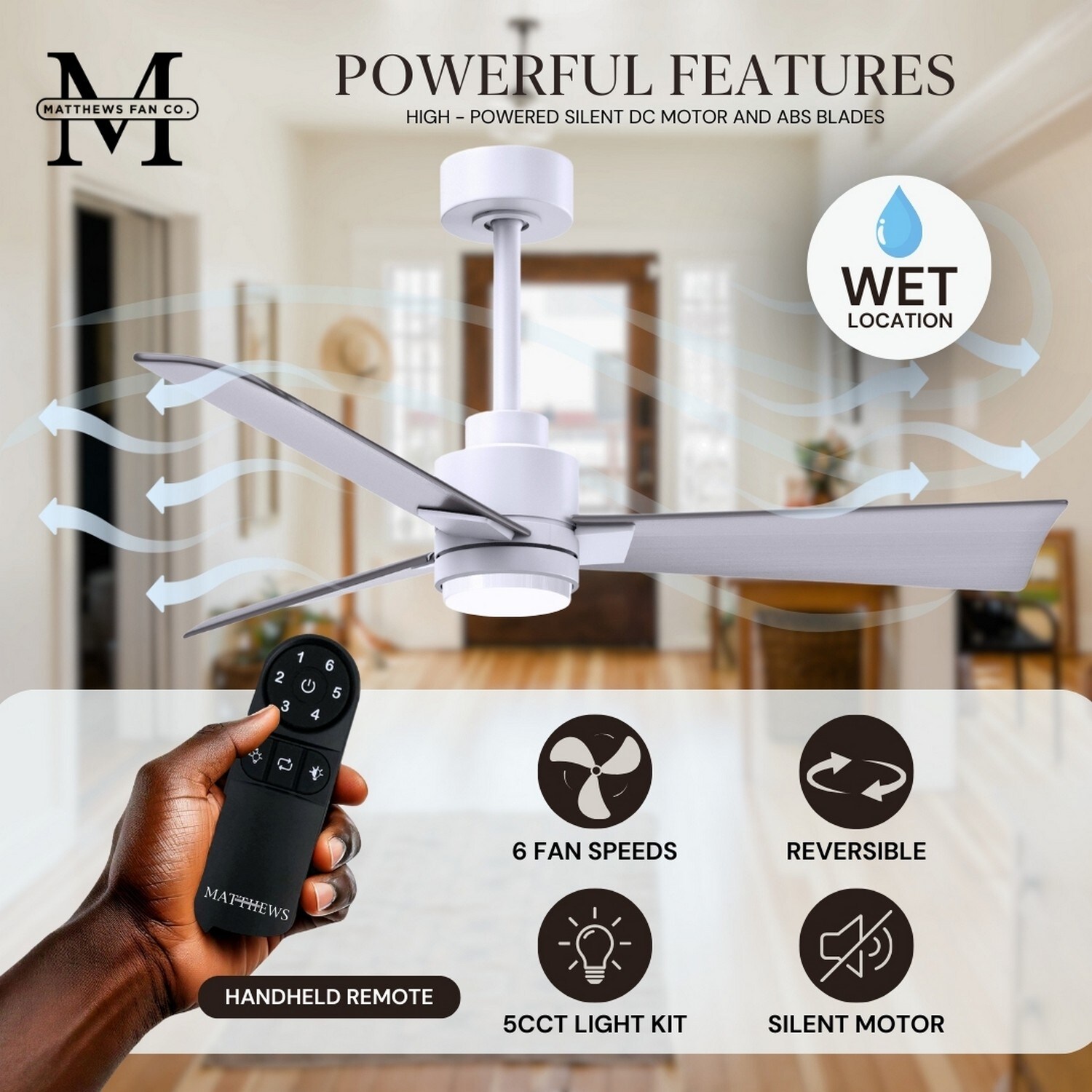 Matthews Fan Company AKLK-MWH-BN-72 Ceiling-Fans - View #6
