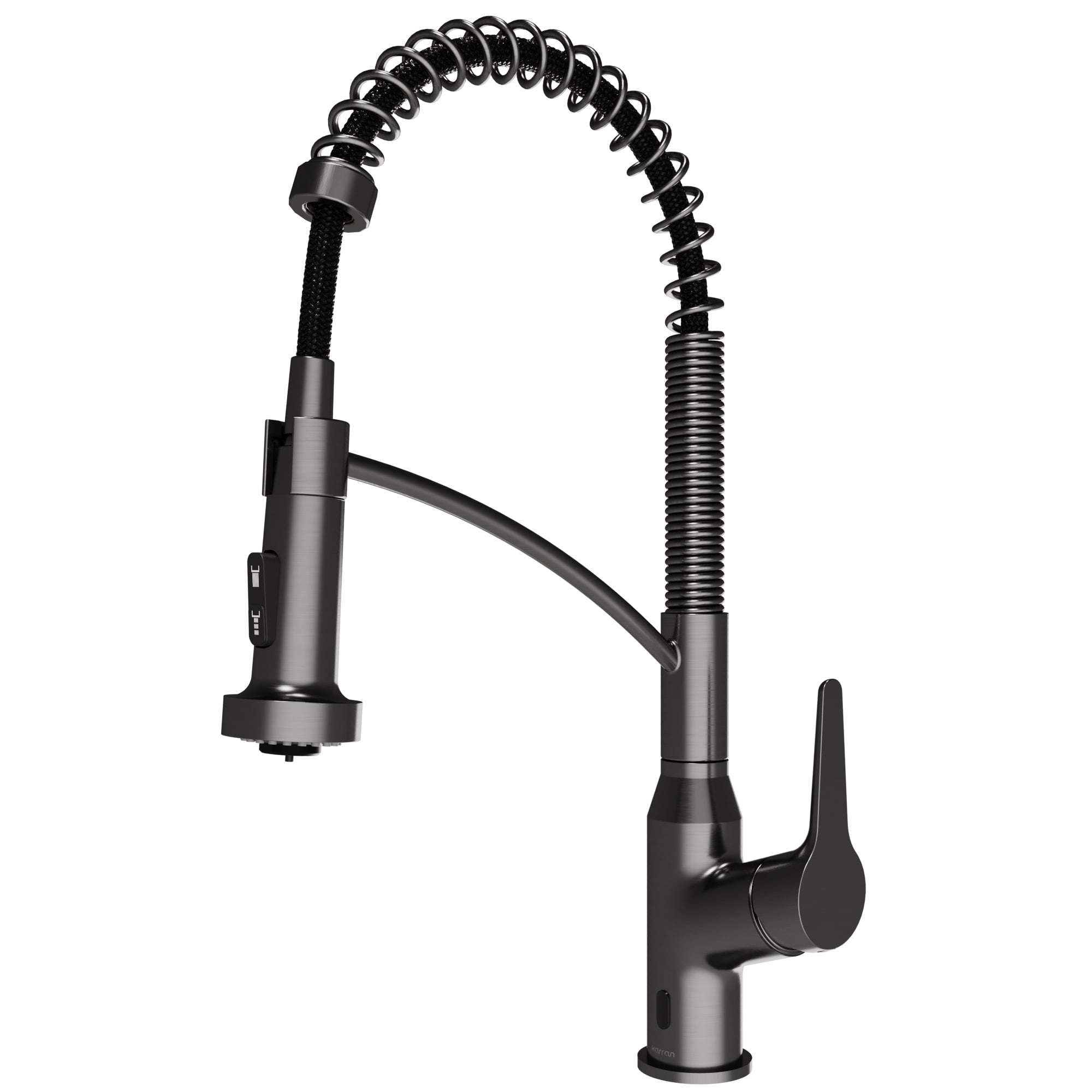 Karran Scottsdale Spot-Free Gunmetal Grey Single Handle Deck-mount Touchless Pull-down Kitchen Faucet with Sprayer