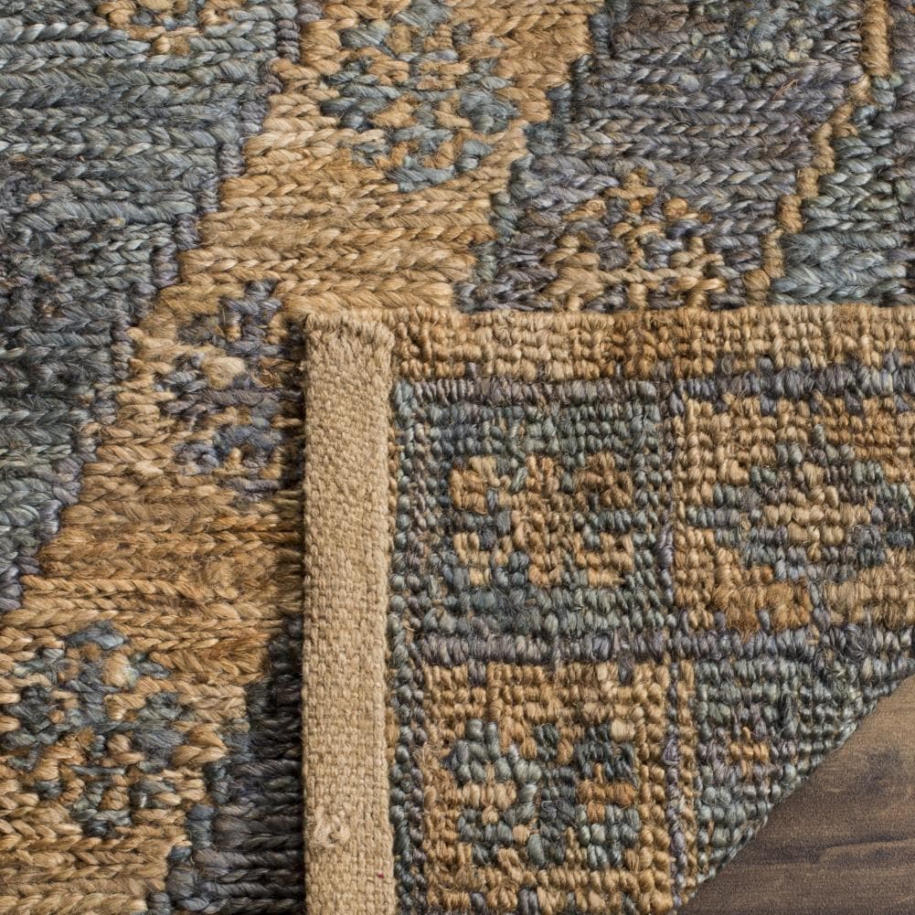 Handwoven Slate and Natural Jute Area Rug 4' x 6'