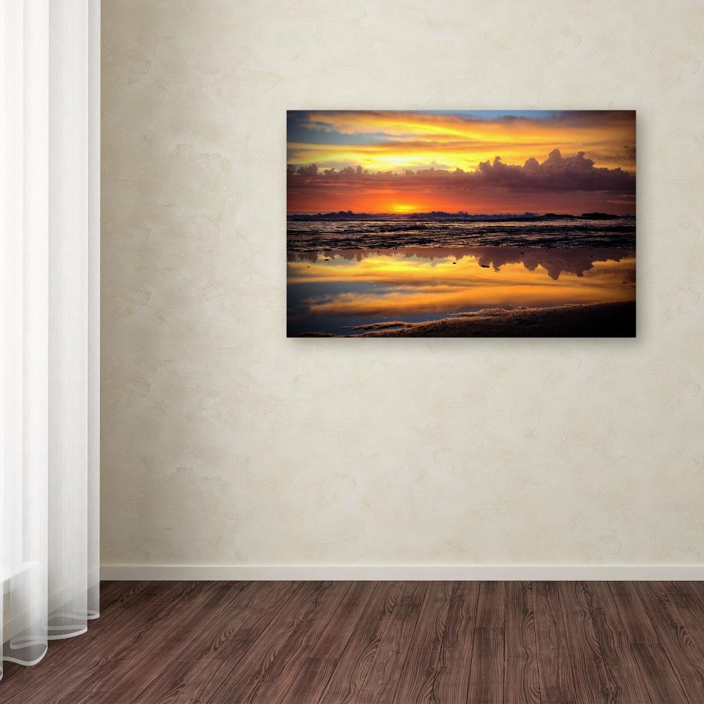 Trademark Fine Art BC0132-C3047GG Framed 30-in H x 47-in W Coastal Print on Canvas Beata Czyzowska Young Multicolor Framed 30-Inches H x 47-Inches W Coastal Canvas Print