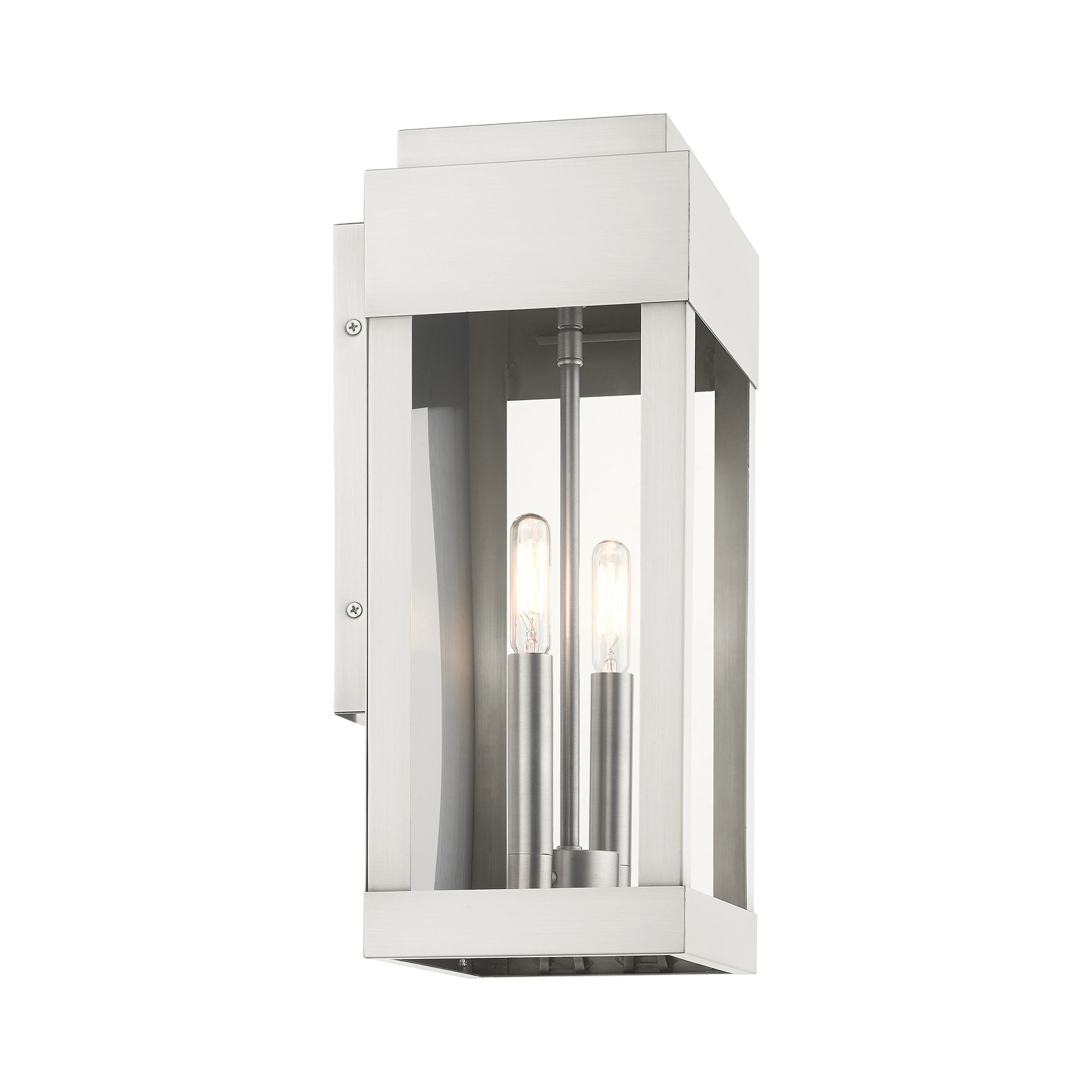 York 16" Brushed Nickel Outdoor Wall Lantern Sconce