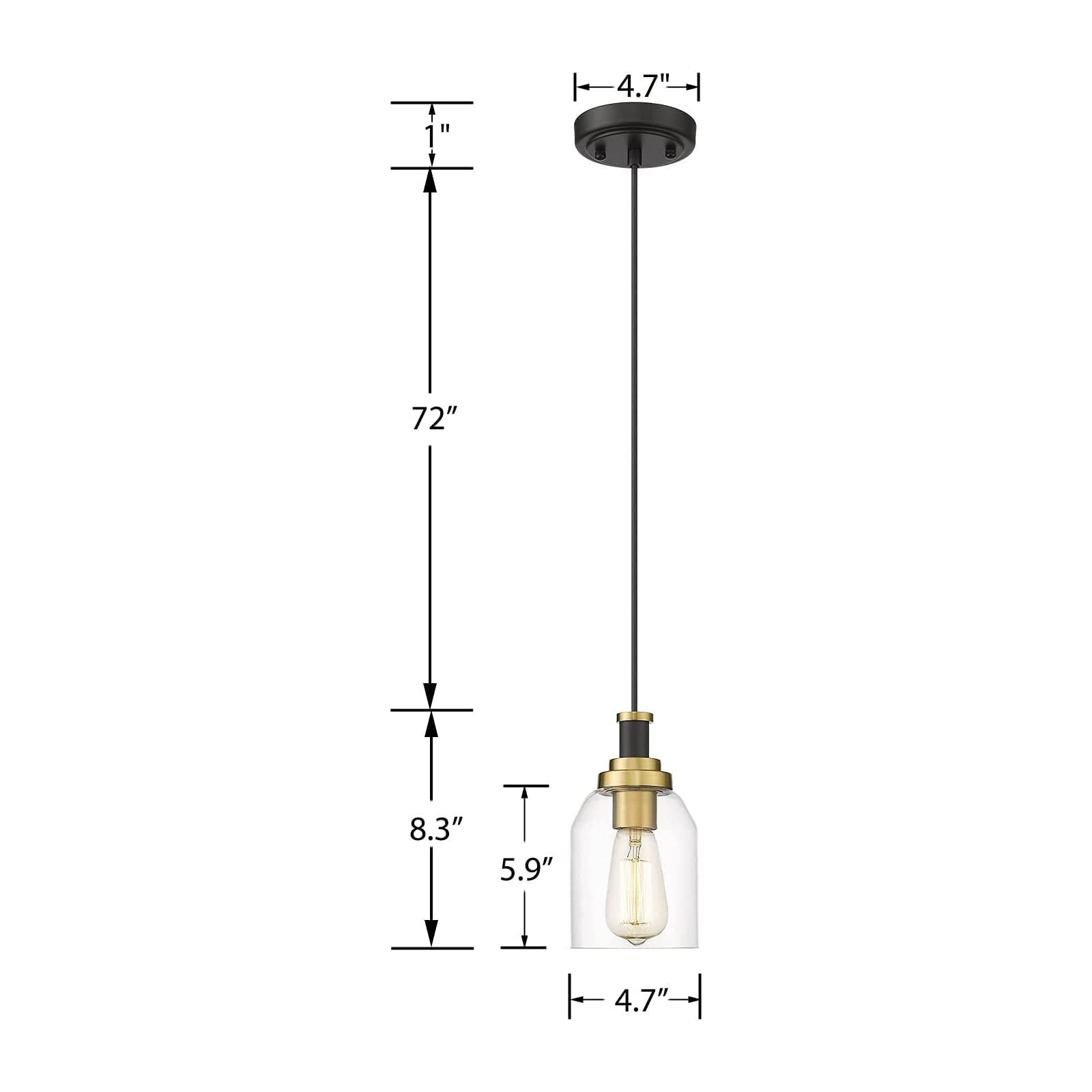 LTMATE LSZG33M1L-2 BK+BG Pendant-Lights - View #2